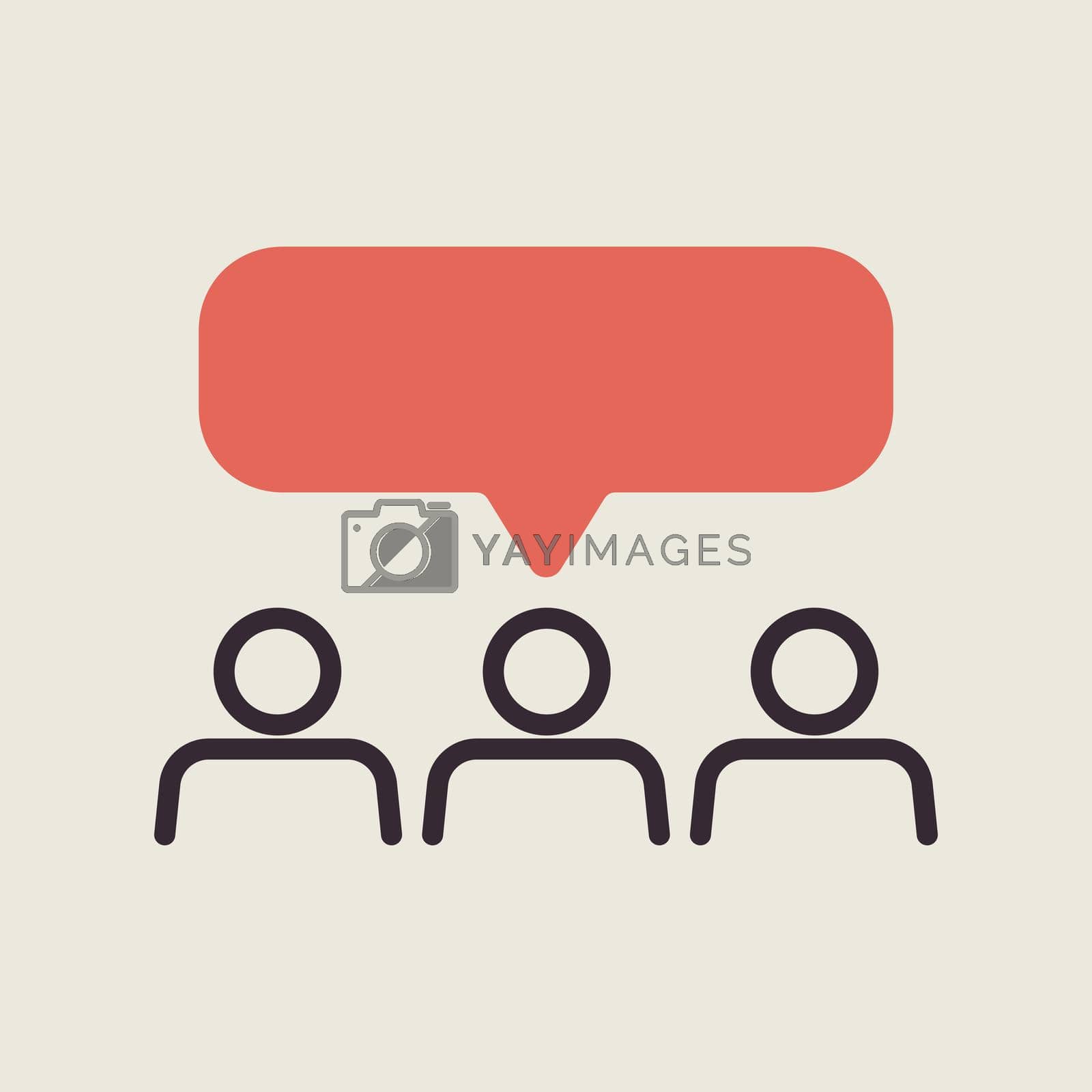 Crowd of people with text bubbles isolated vector icon. Demonstration, protest, strike, revolution. Graph symbol for your web site design, logo, app, UI