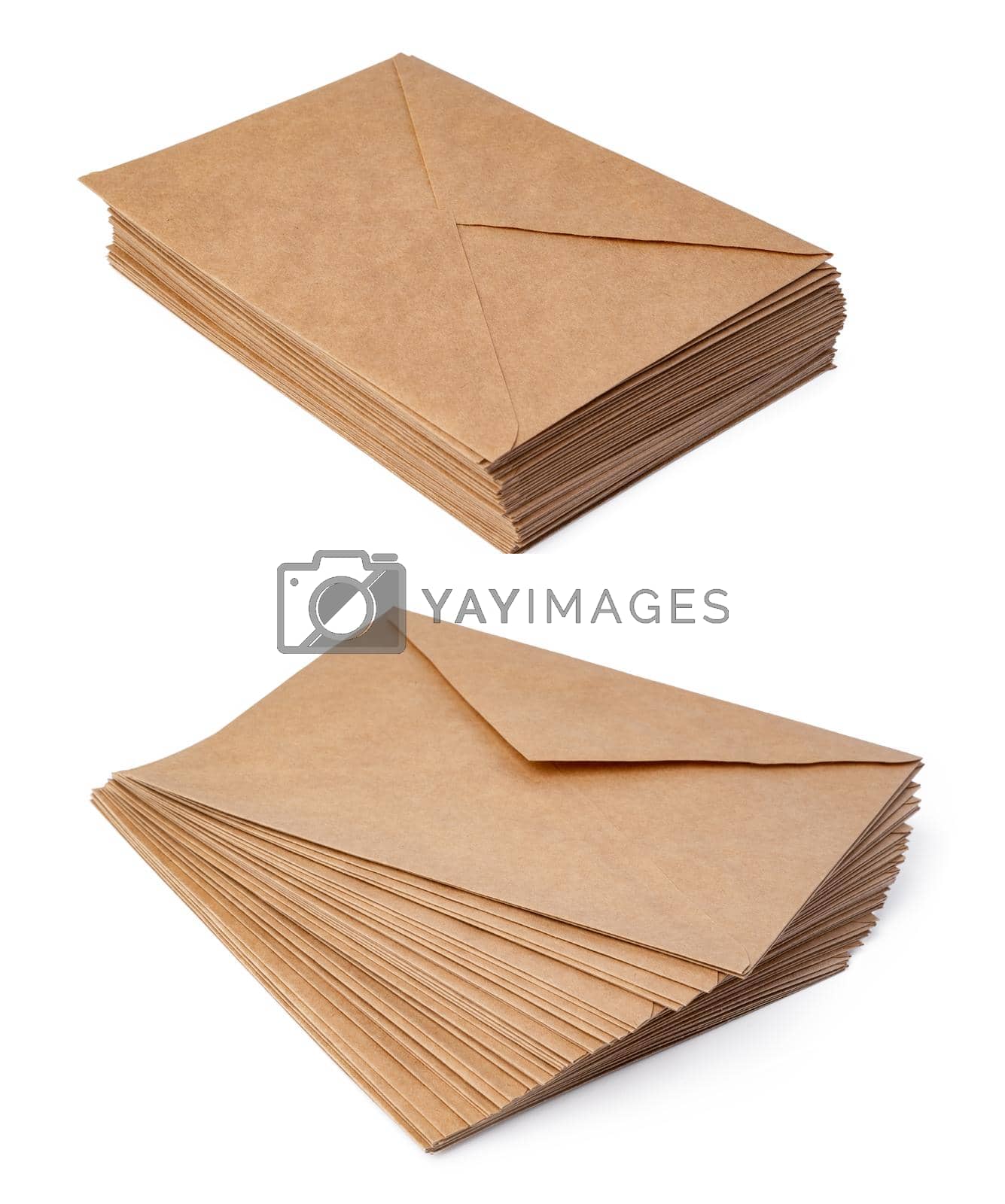 Royalty free image of Brown craft envelope isolated on white background by Fabrikasimf