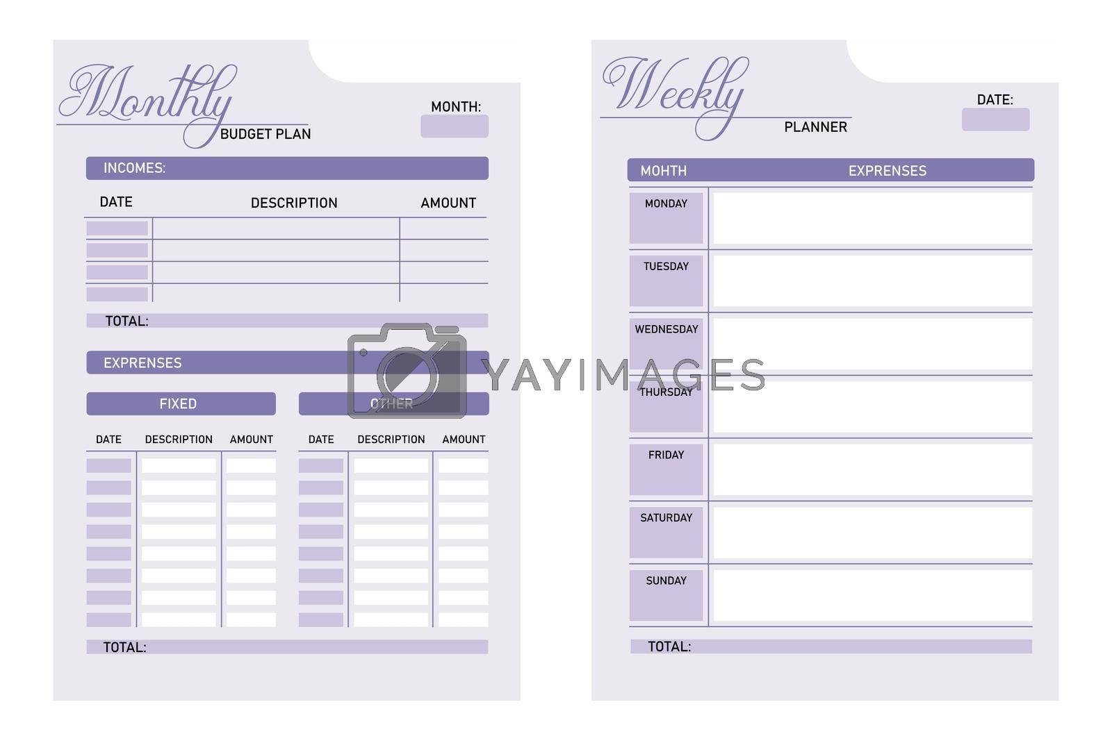 Royalty free image of Monthly and weekly budget planner vector illustration by TassiaK