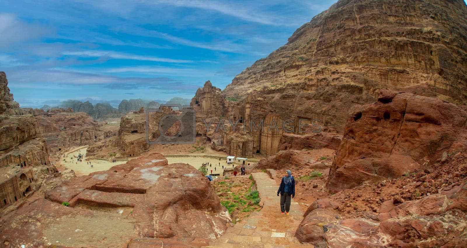 Many tourists visiting Petra in Jordan which is considered a wonder of the world 20 February 2020