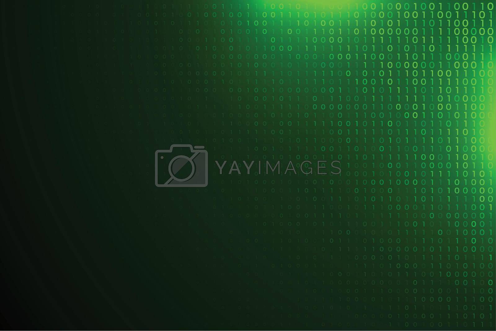 Royalty free image of green digital binary numbers glowing background by mstjahanara