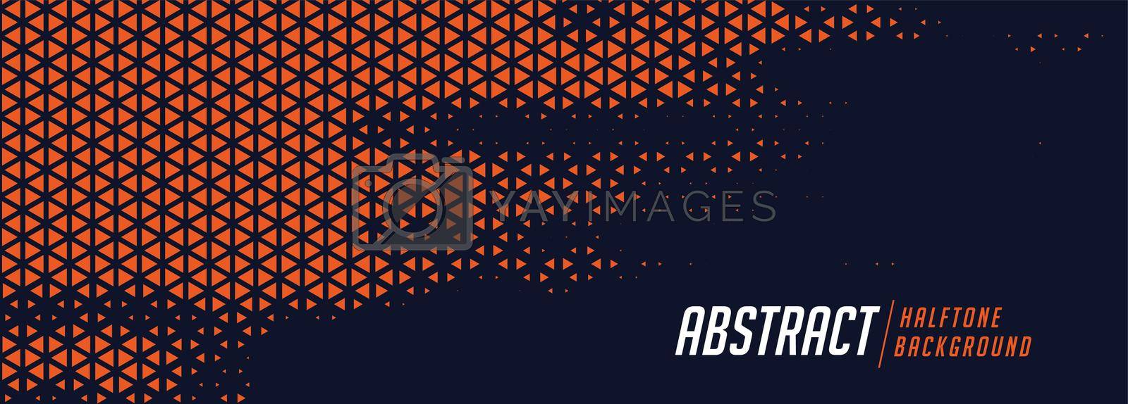 Royalty free image of stylish orange halftone triangle pattern background by mstjahanara