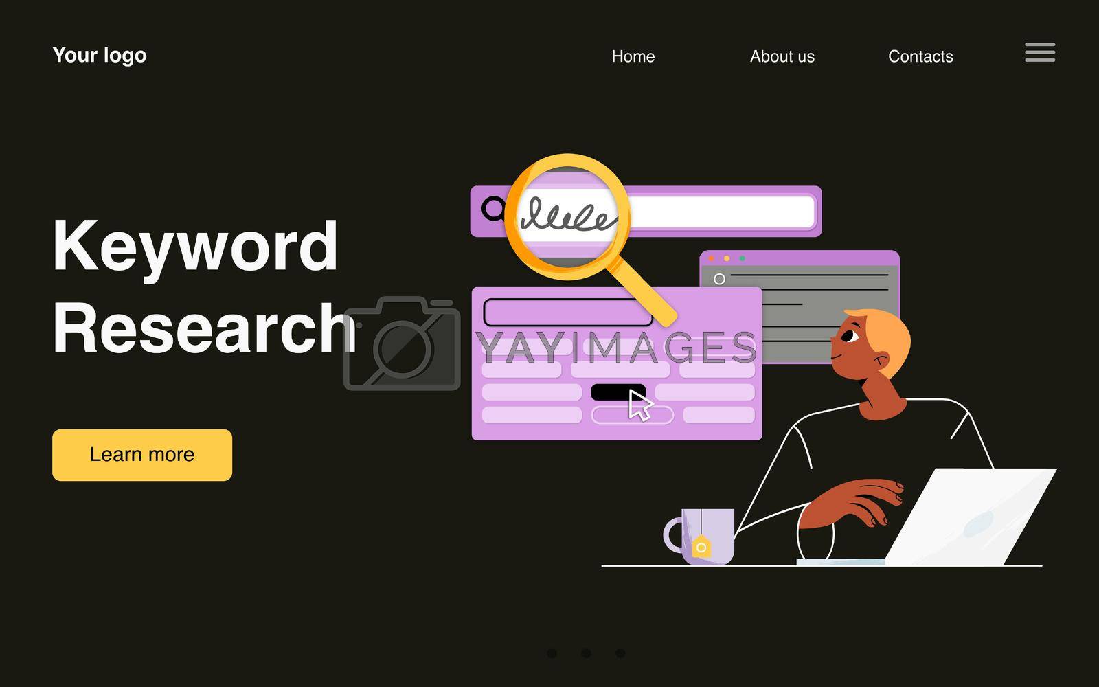 Royalty free image of Keyword research landing page social media content by vectorart