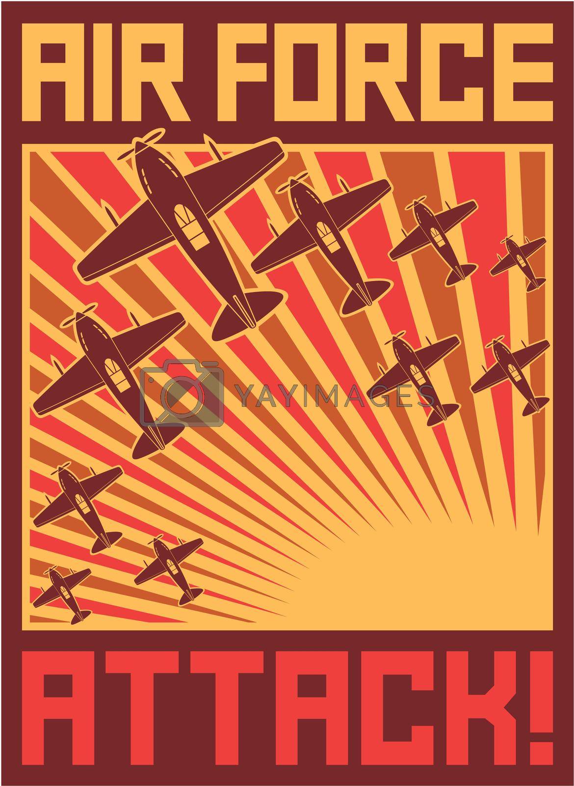 Royalty free image of Air force attack poster by TribaliumArt