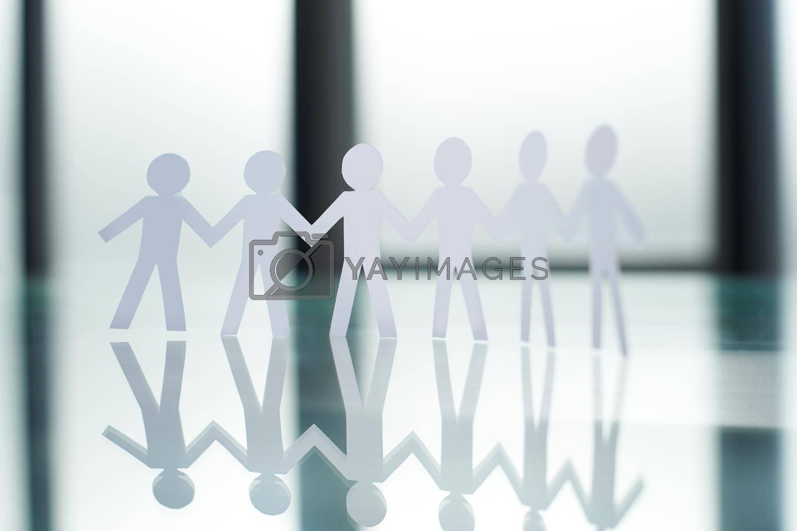 background image of a paper business team on an office desk. photo with a copy space.