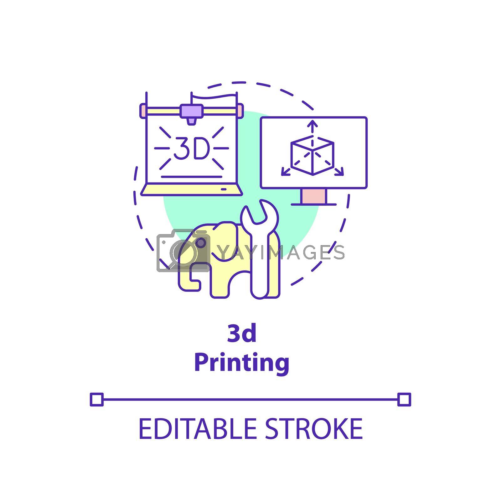 Royalty free image of Three dimensional printing concept icon by bsd