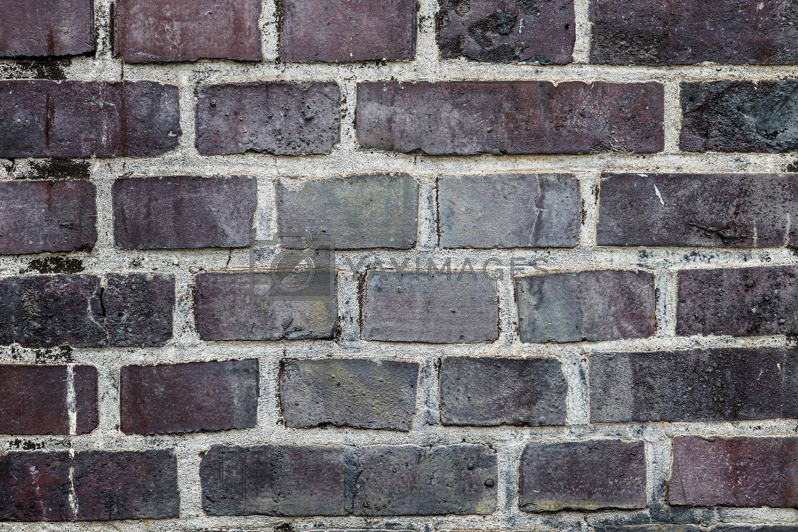 Old brick wall. Texture of old weathered brick wall panoramic background.