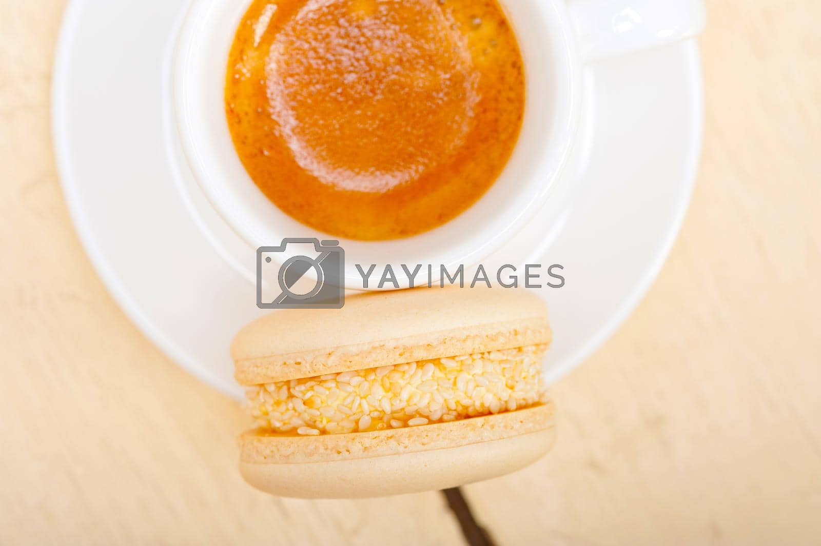 Royalty free image of colorful macaroons with espresso coffee  by keko64