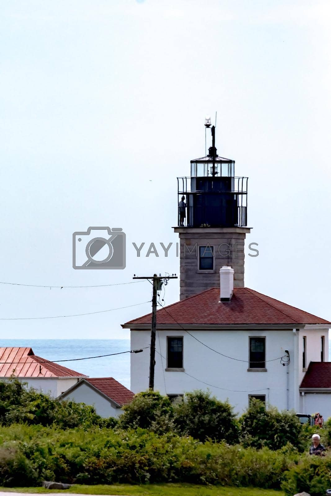 Royalty free image of Beavertail Lighthouse Conacicut Island Jamestown, Rhode Island by digidreamgrafix