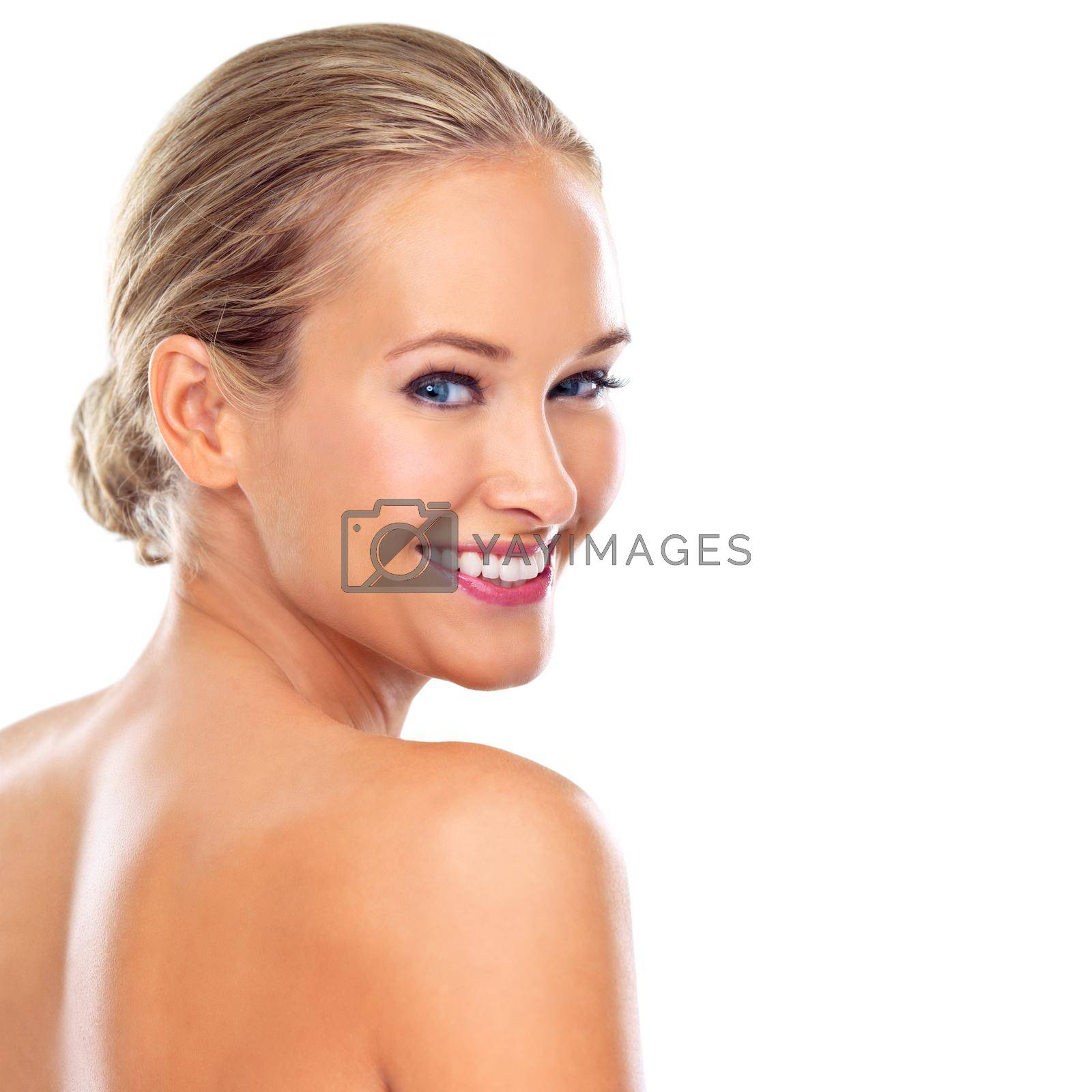 Royalty free image of Perfect and flawless. Studio shot of a beautiful young woman with perfect skin isolated on white - This is an alternative version of iStock file 47620038. by YuriArcurs