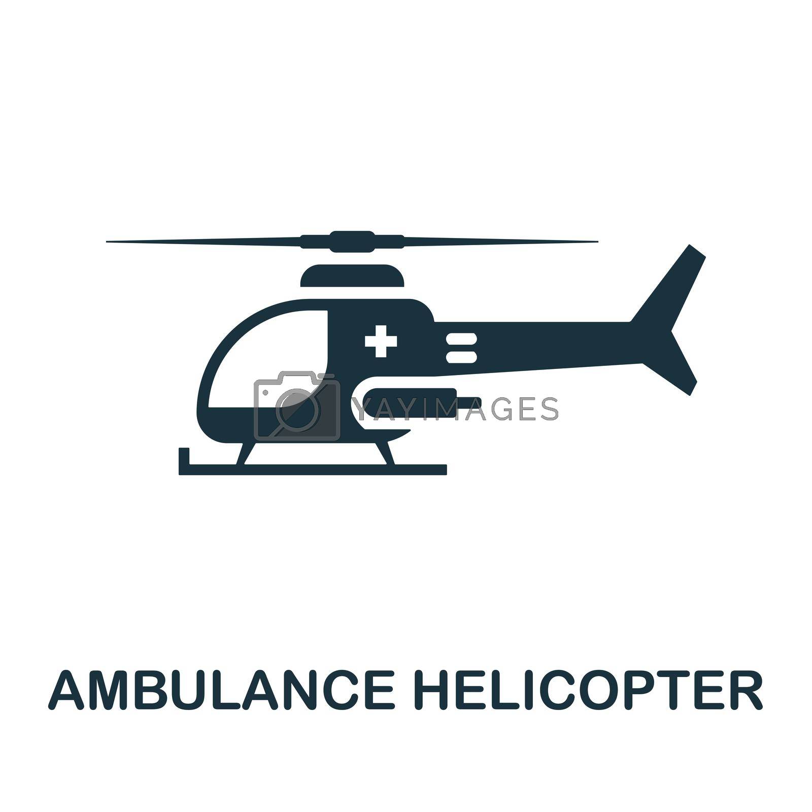 Ambulance Helicopter icon. Simple illustration from healthcare collection. Monochrome Ambulance Helicopter icon for web design, templates and infographics.