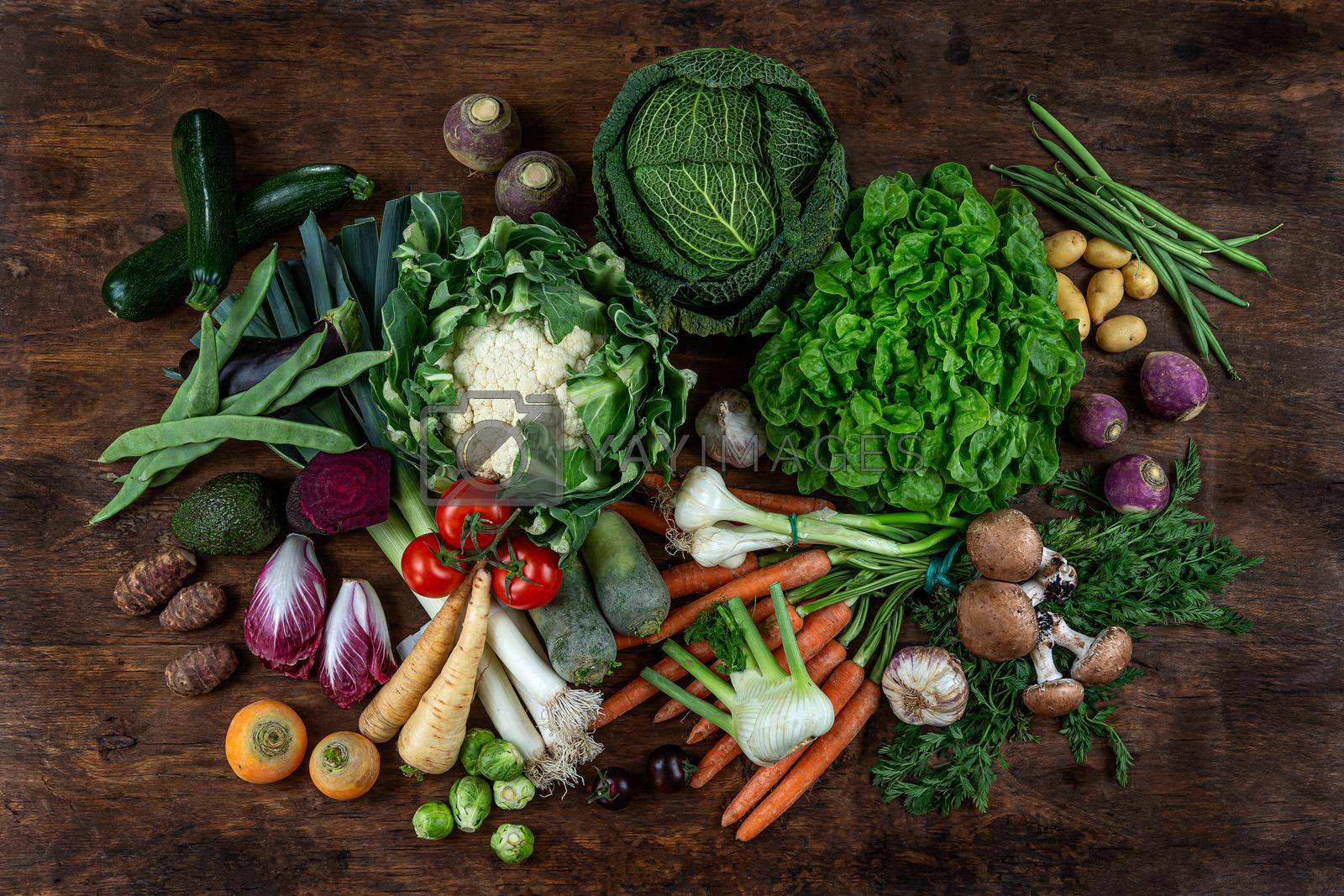 Royalty free image of Fresh organic vegetables seen from above. by JPC-PROD