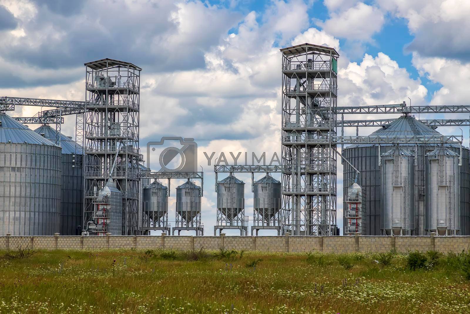 Royalty free image of A part of modern agricultural Silo. Set of storage tanks cultivated agricultural crops processing plant.  by EdVal
