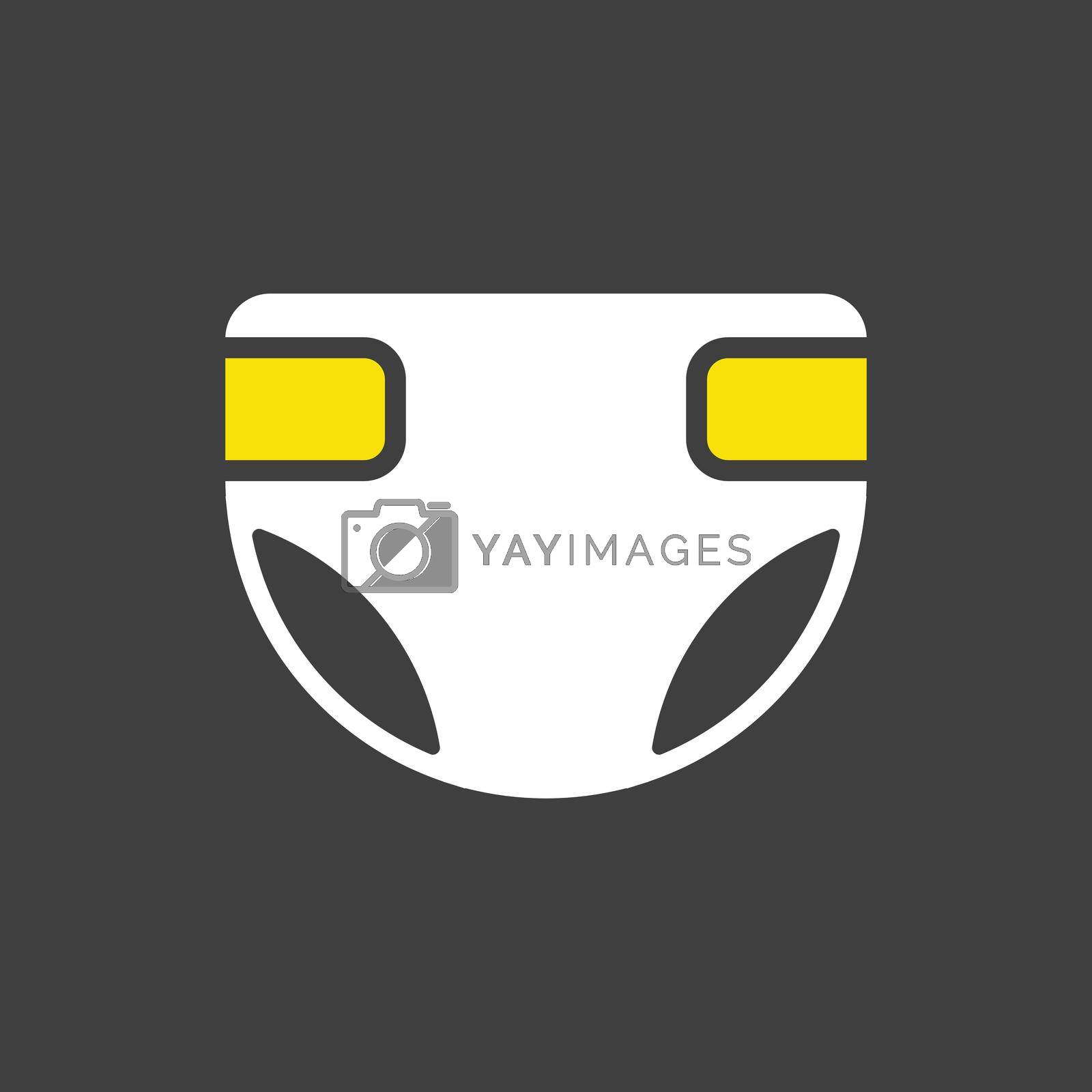 Diaper design vector isolated glyph icon. Graph symbol for children and newborn babies web site and apps design, logo, app, UI