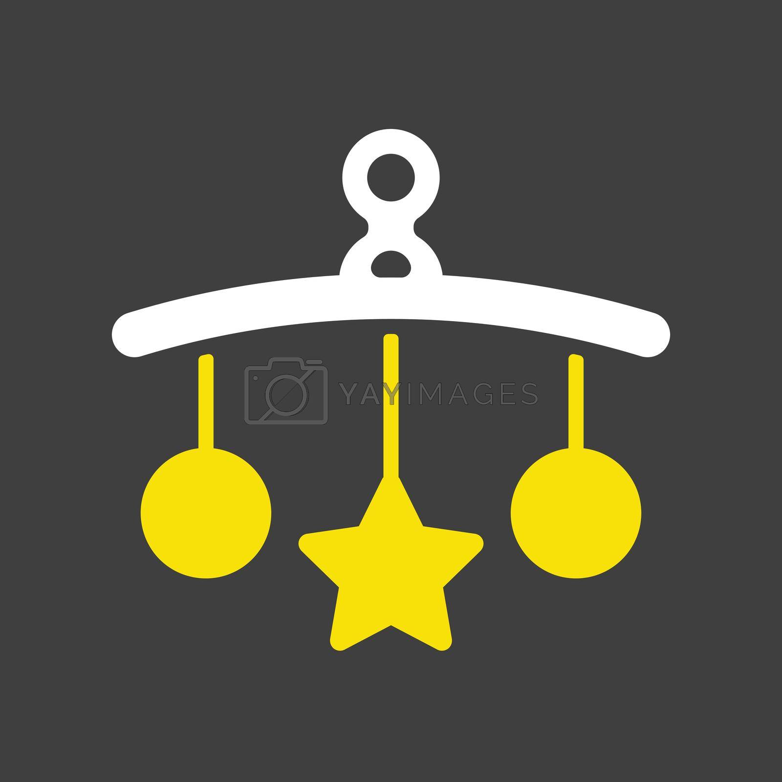 Baby crib hanging toy glyph icon. Graph symbol for children and newborn babies web site and apps design, logo, app, UI