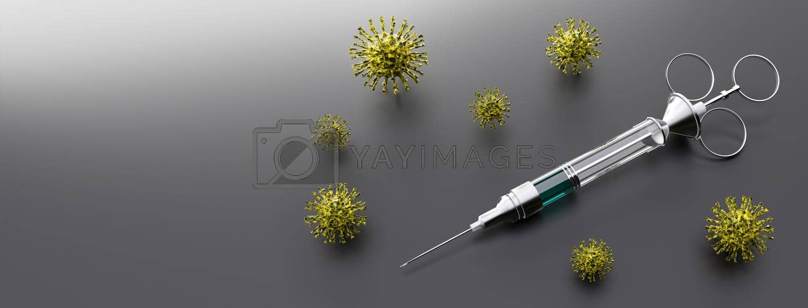 Royalty free image of Medical syringe with a needle for vaccination. 3D Rendering by Taut