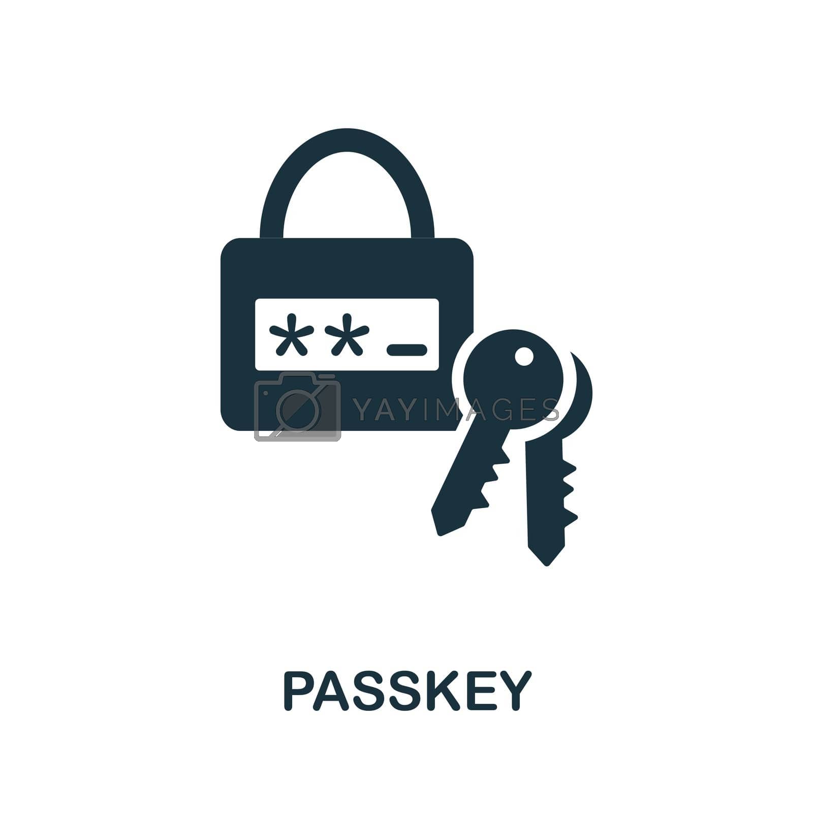 Royalty free image of Passkey flat icon. Colored element sign from internet security collection. Flat Passkey icon sign for web design, infographics and more. by simakovavector