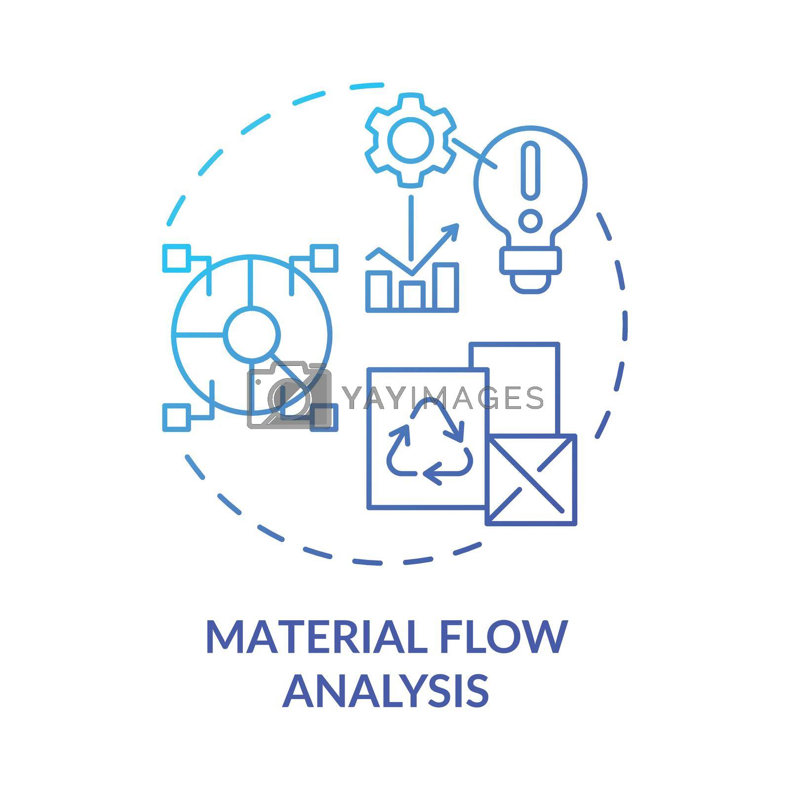 Material flow analysis blue gradient concept icon. Consumption study. Method of industrial ecology abstract idea thin line illustration. Isolated outline drawing. Myriad Pro-Bold font used