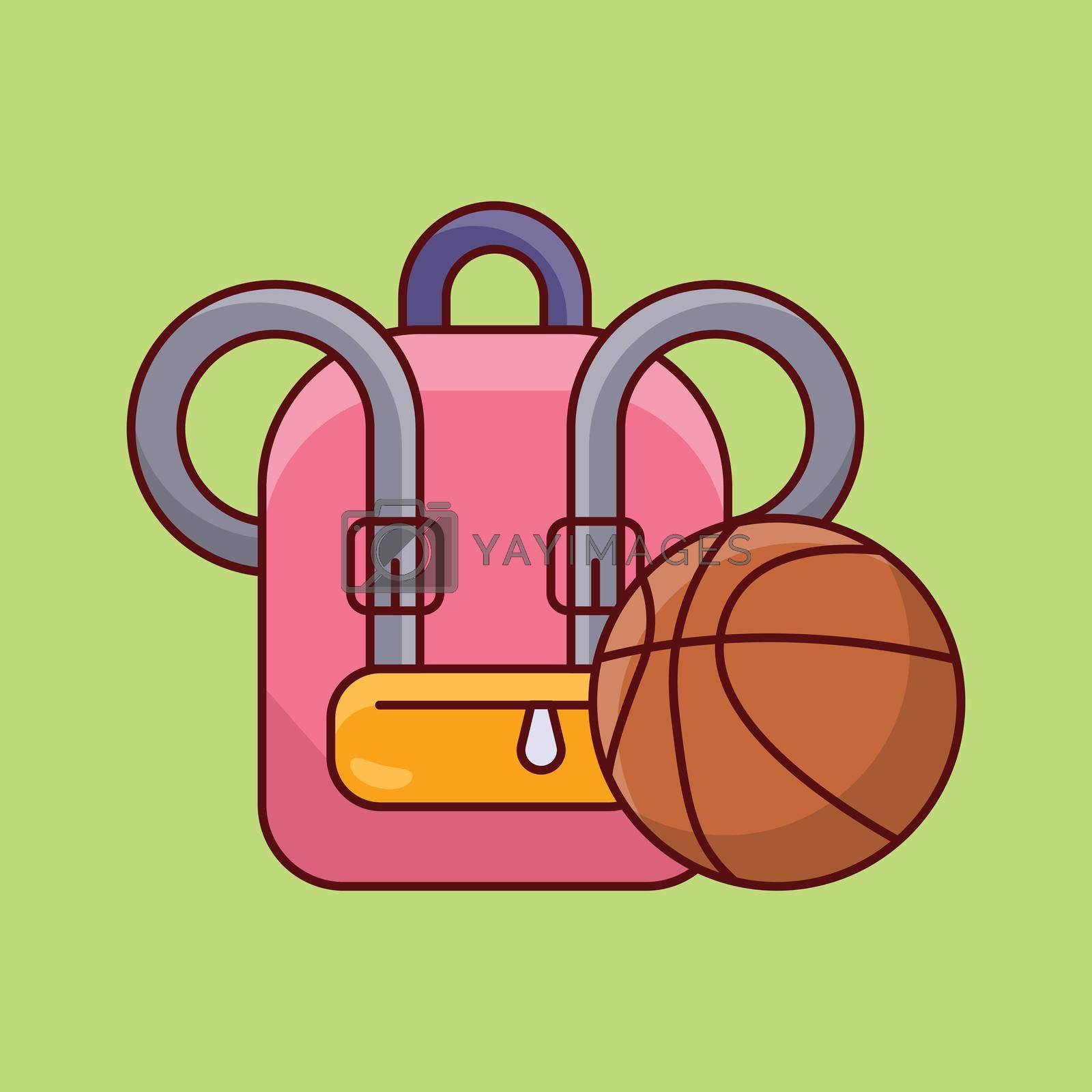 school bag sport Vector illustration isolated on a transparent background. vector line flat icons for concept or web graphics.
