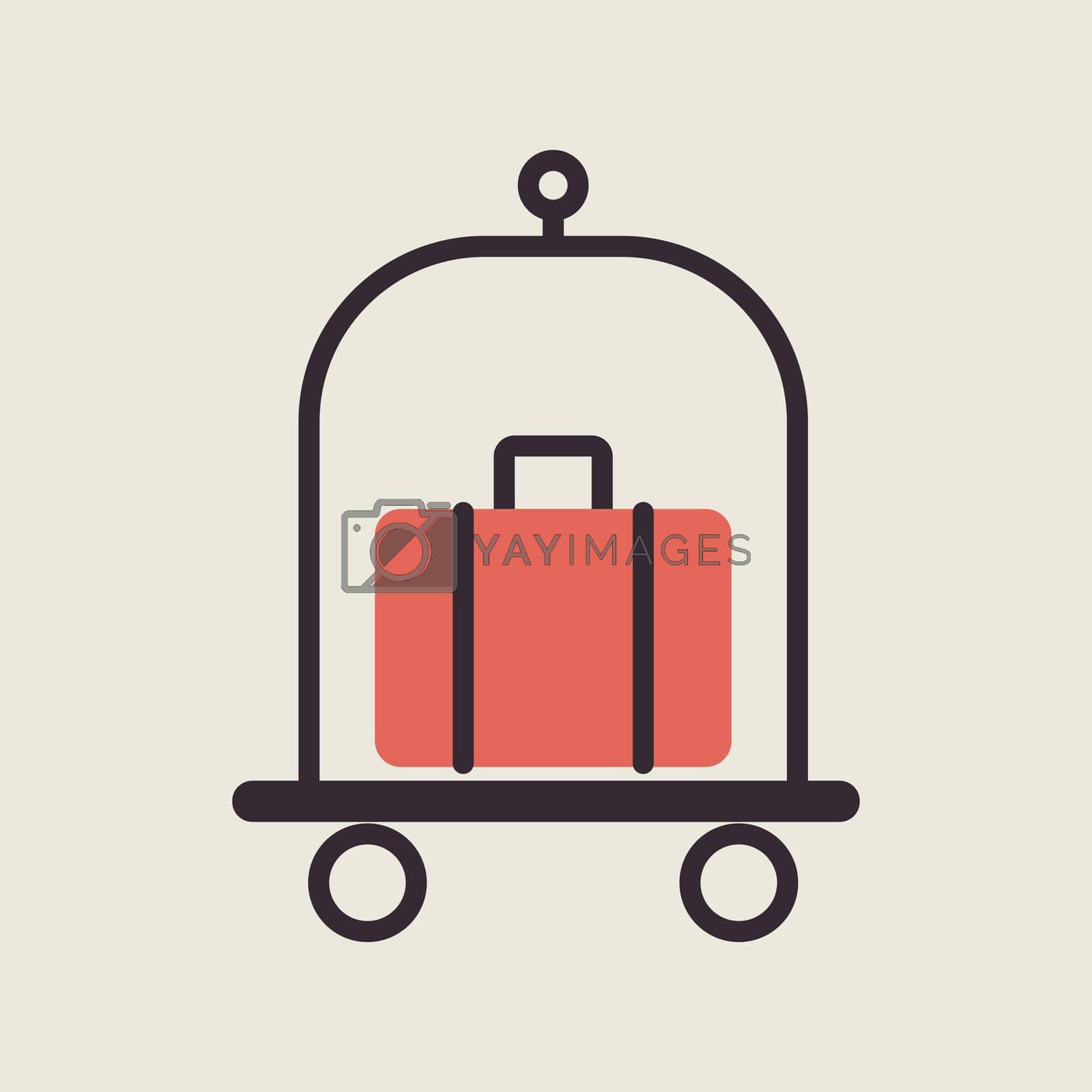 Royalty free image of Baggage, luggage, suitcases on trolley vector icon by nosik