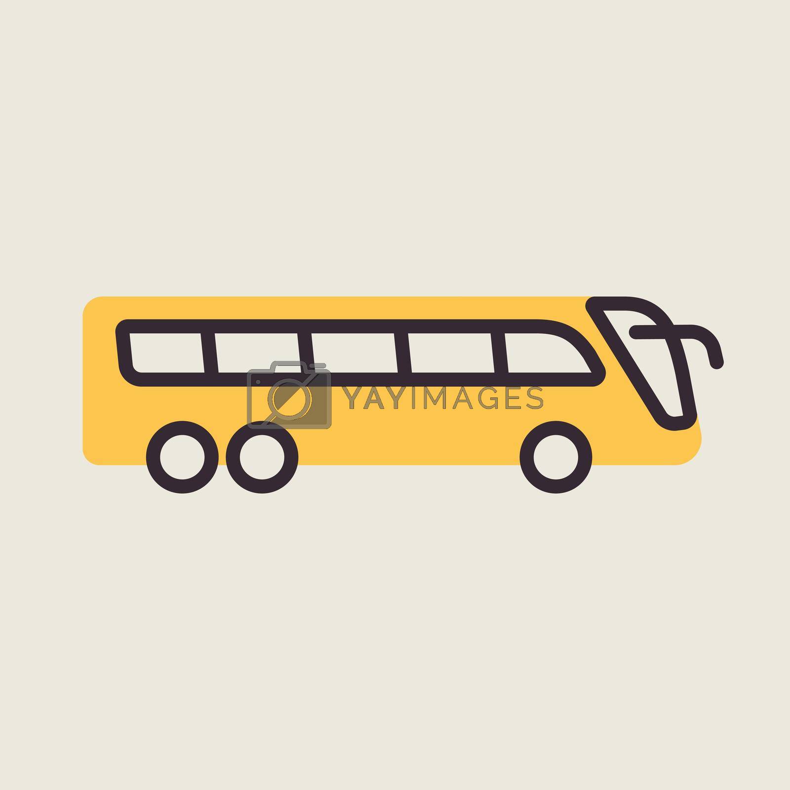Travel bus vector icon. Graph symbol for travel and tourism web site and apps design, logo, app, UI