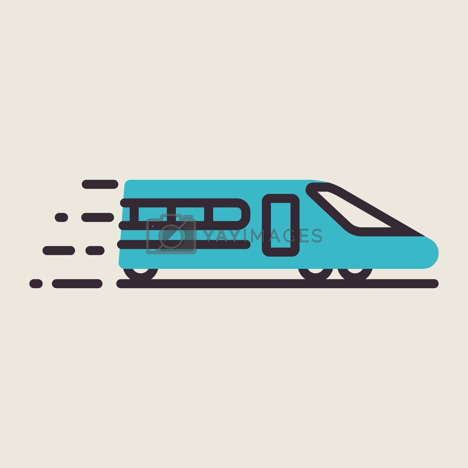 Royalty free image of High-speed passenger train flat vector icon by nosik