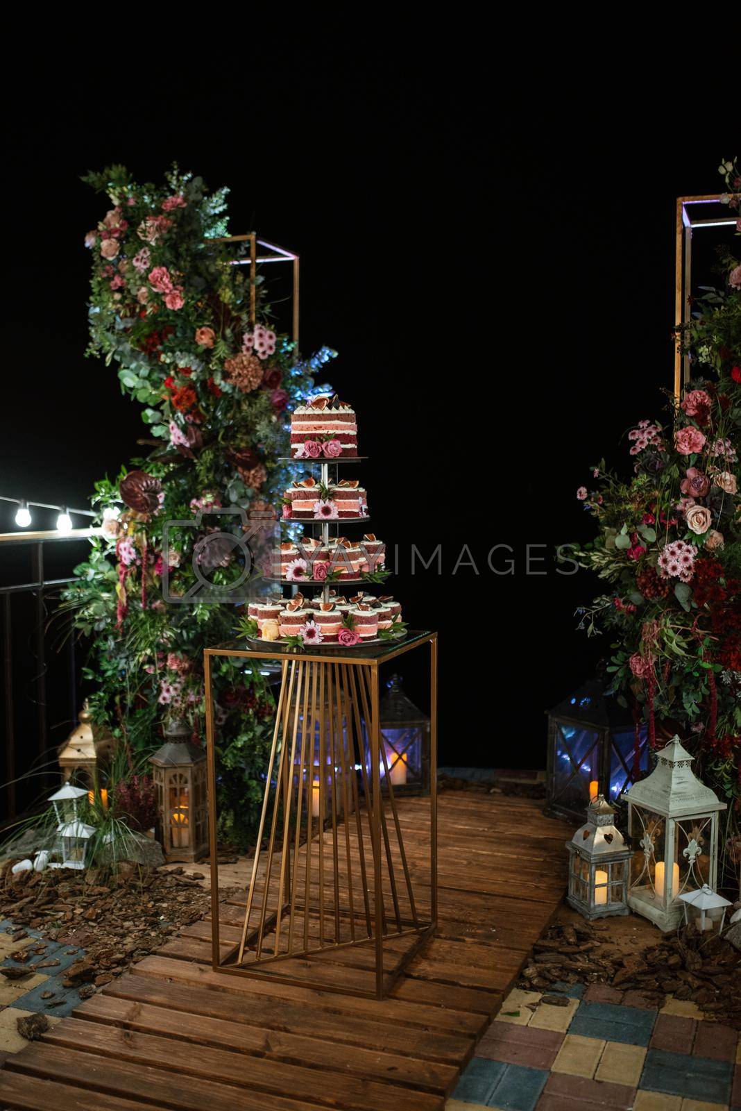 Royalty free image of wedding cake at the wedding by Andreua