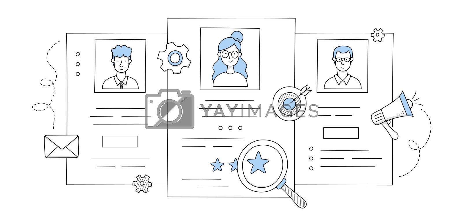 Royalty free image of HR management, hiring employees, people CV by vectorart