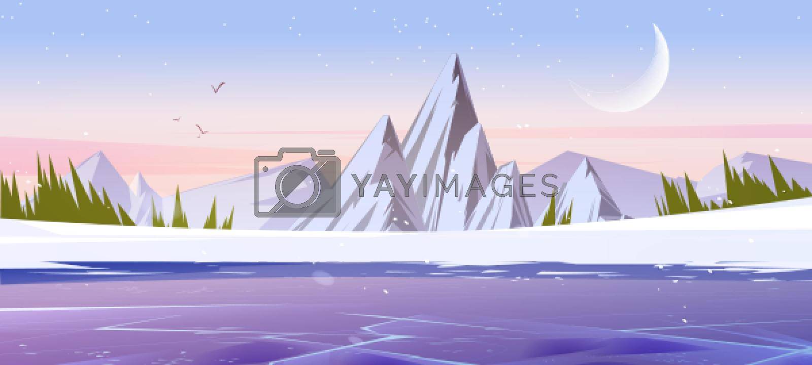 Royalty free image of Winter mountains landscape, nature background by vectorart