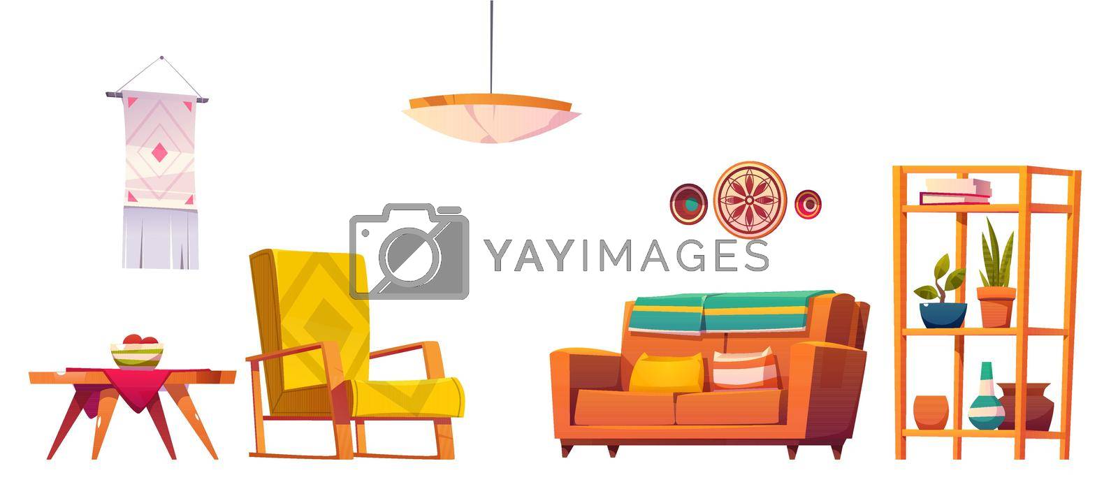 Royalty free image of Living room furniture in boho style by vectorart