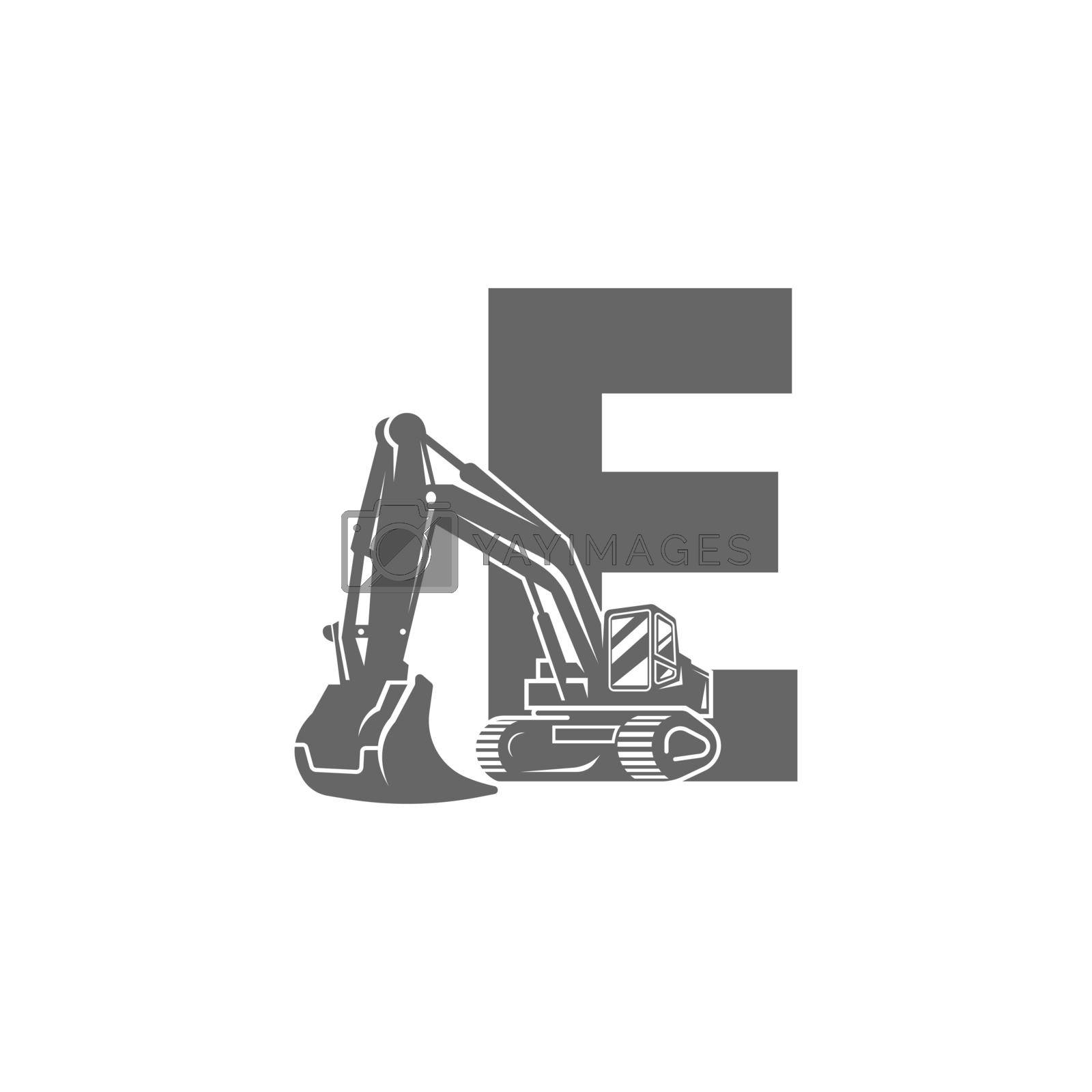 Royalty free image of Excavator icon with letter E design illustration by bellaxbudhong3