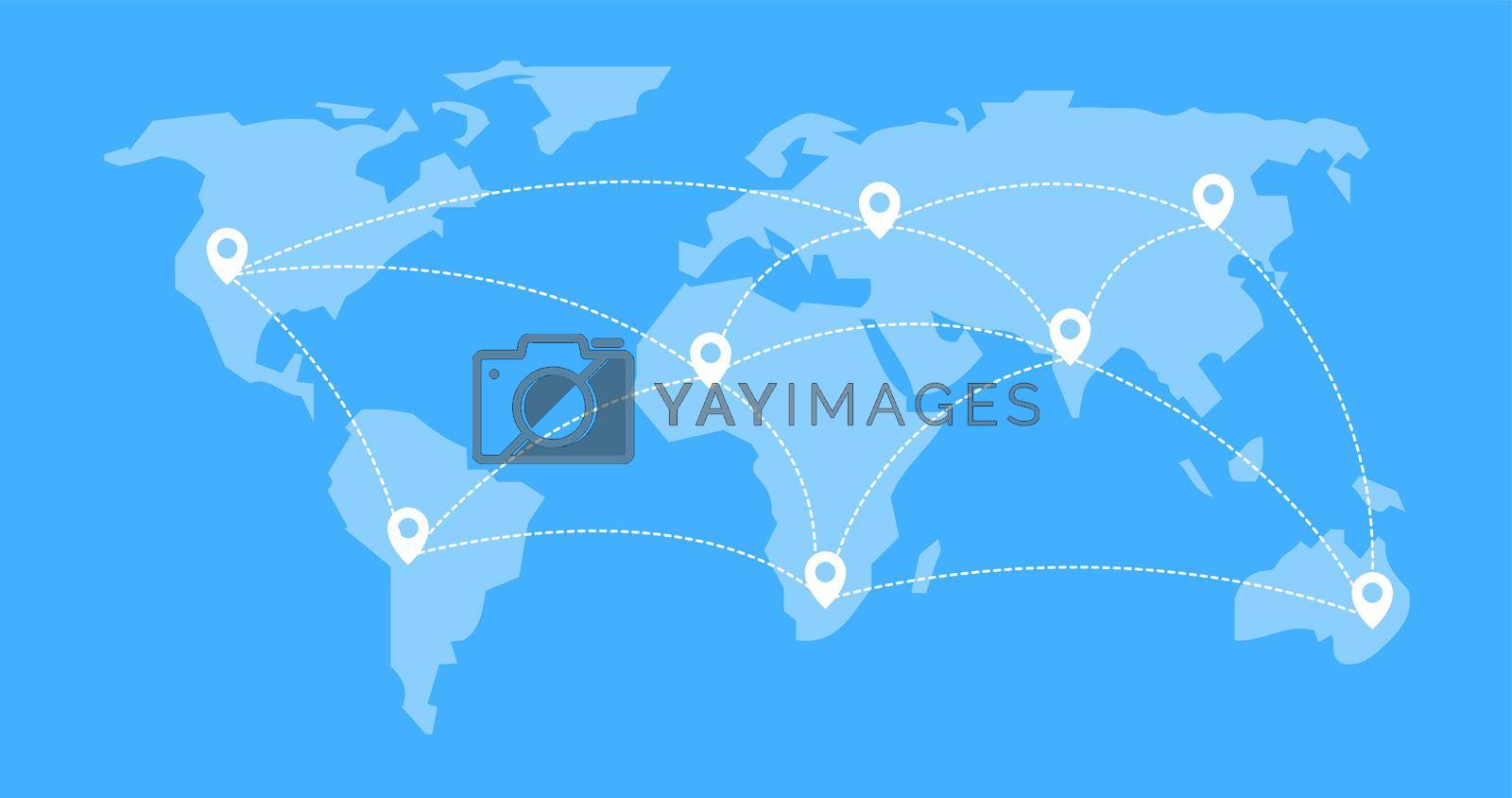 world map blue vector illustration
