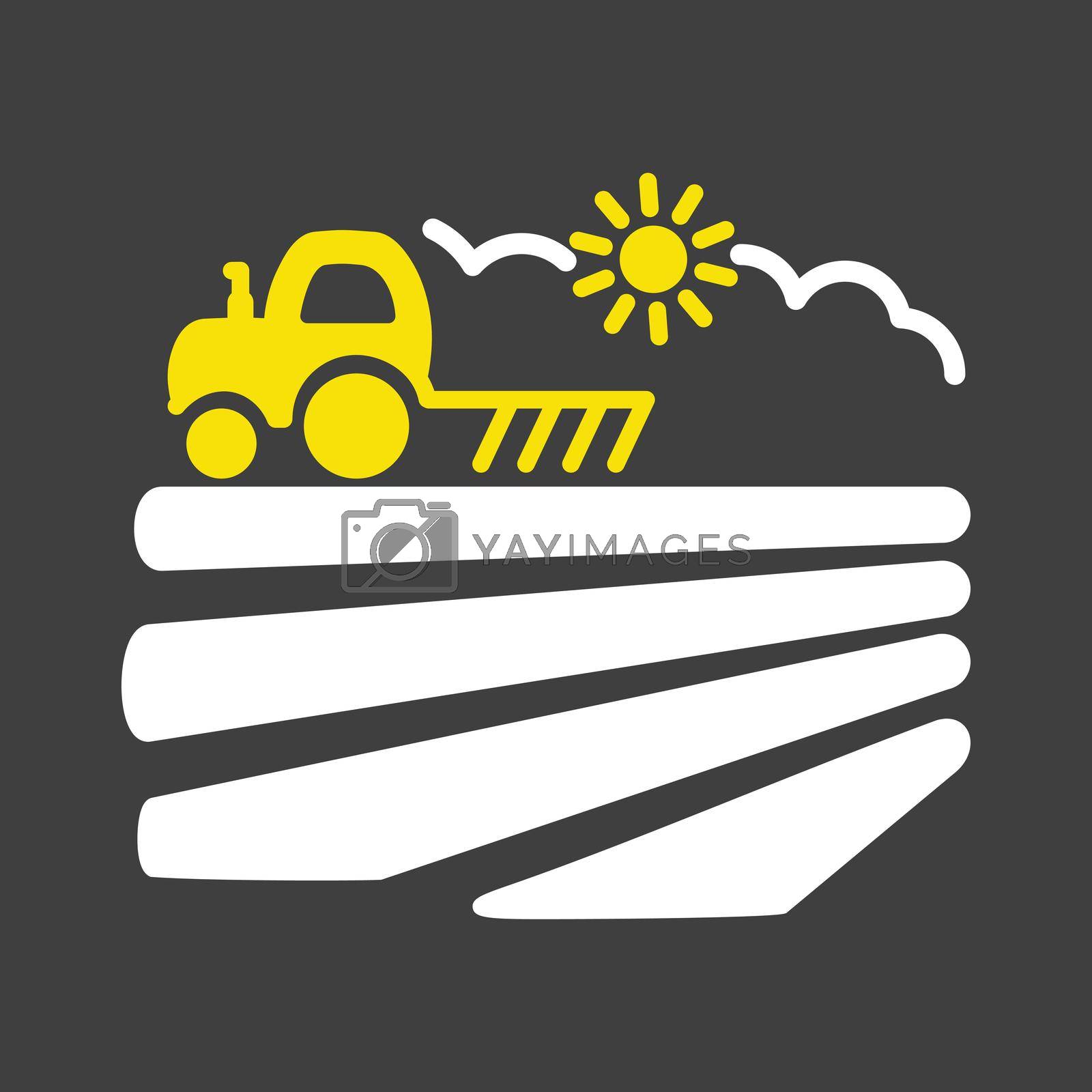 Royalty free image of The tractor plows the field before sowing icon by nosik