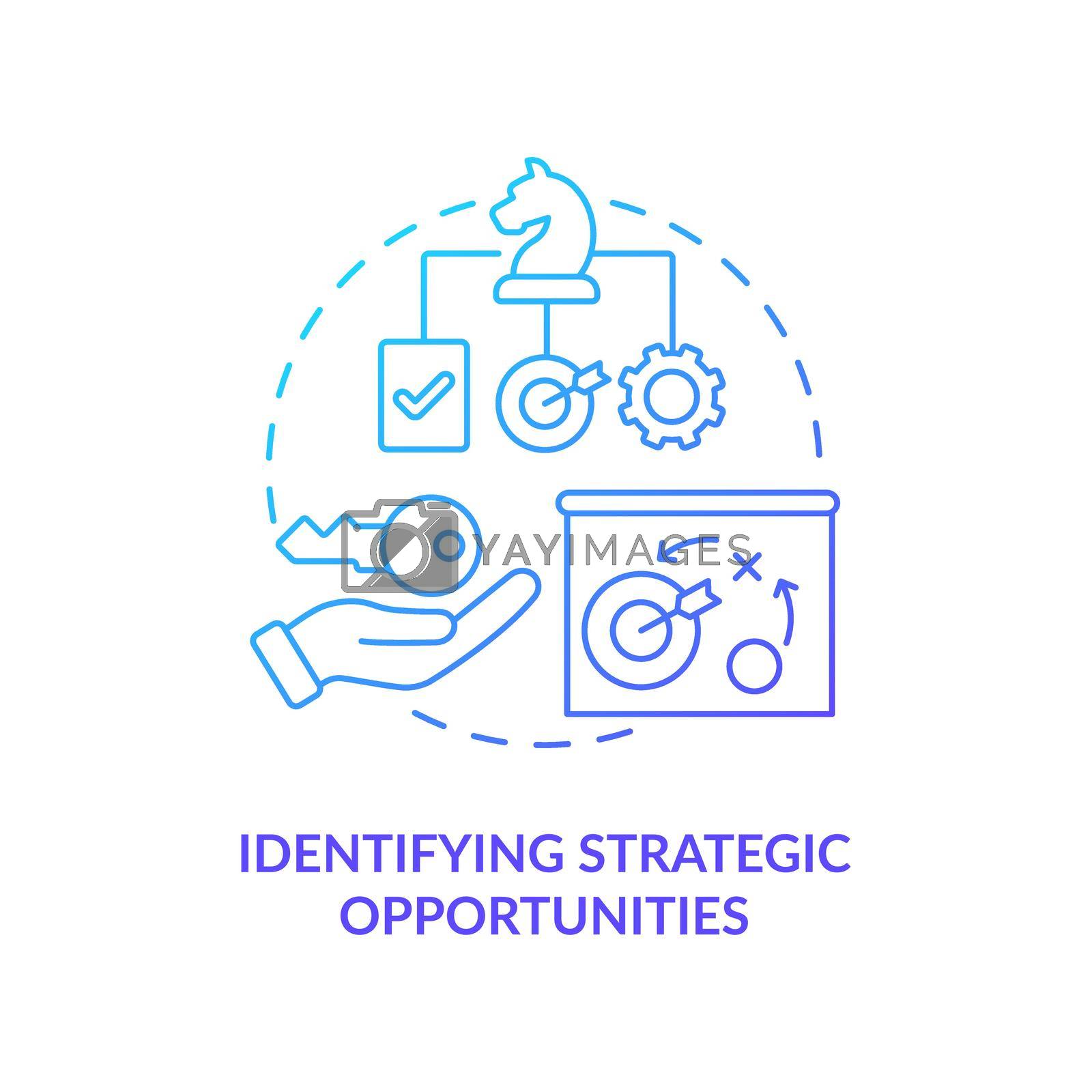 Royalty free image of Identifying strategic opportunities blue gradient concept icon by bsd