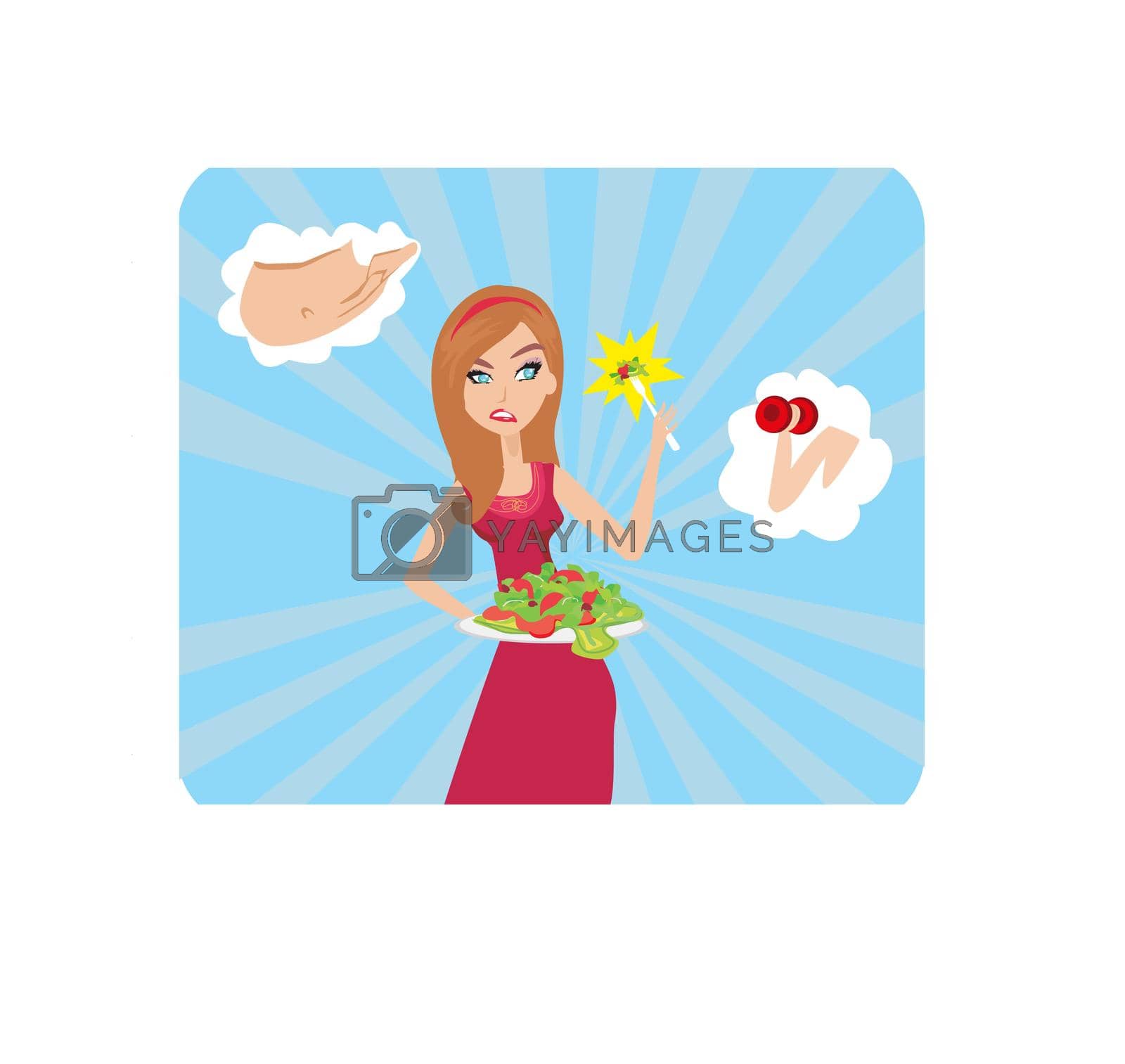 Royalty free image of Girl and her diet plan by JackyBrown