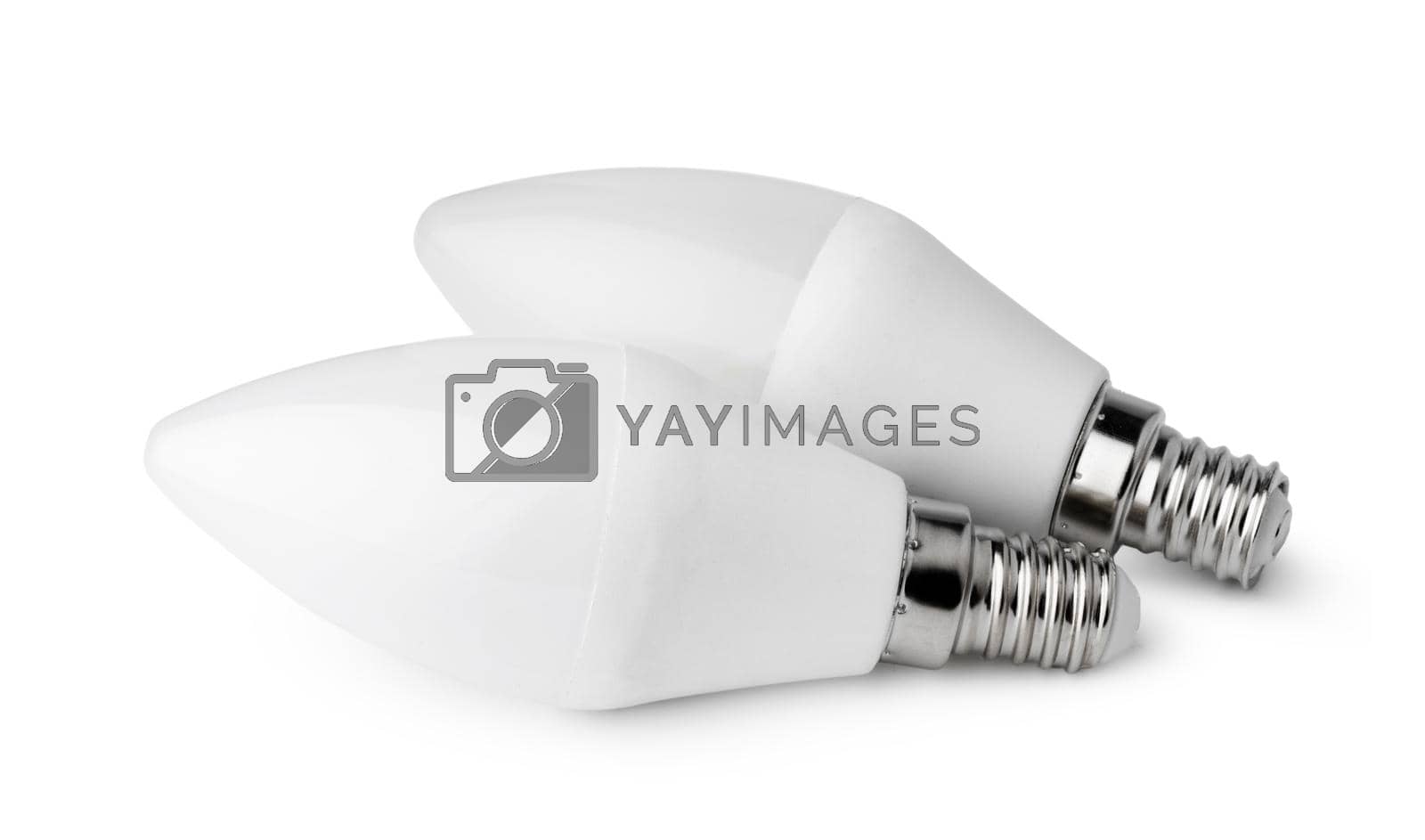 Royalty free image of Two light bulbs isolated on white background by Fabrikasimf
