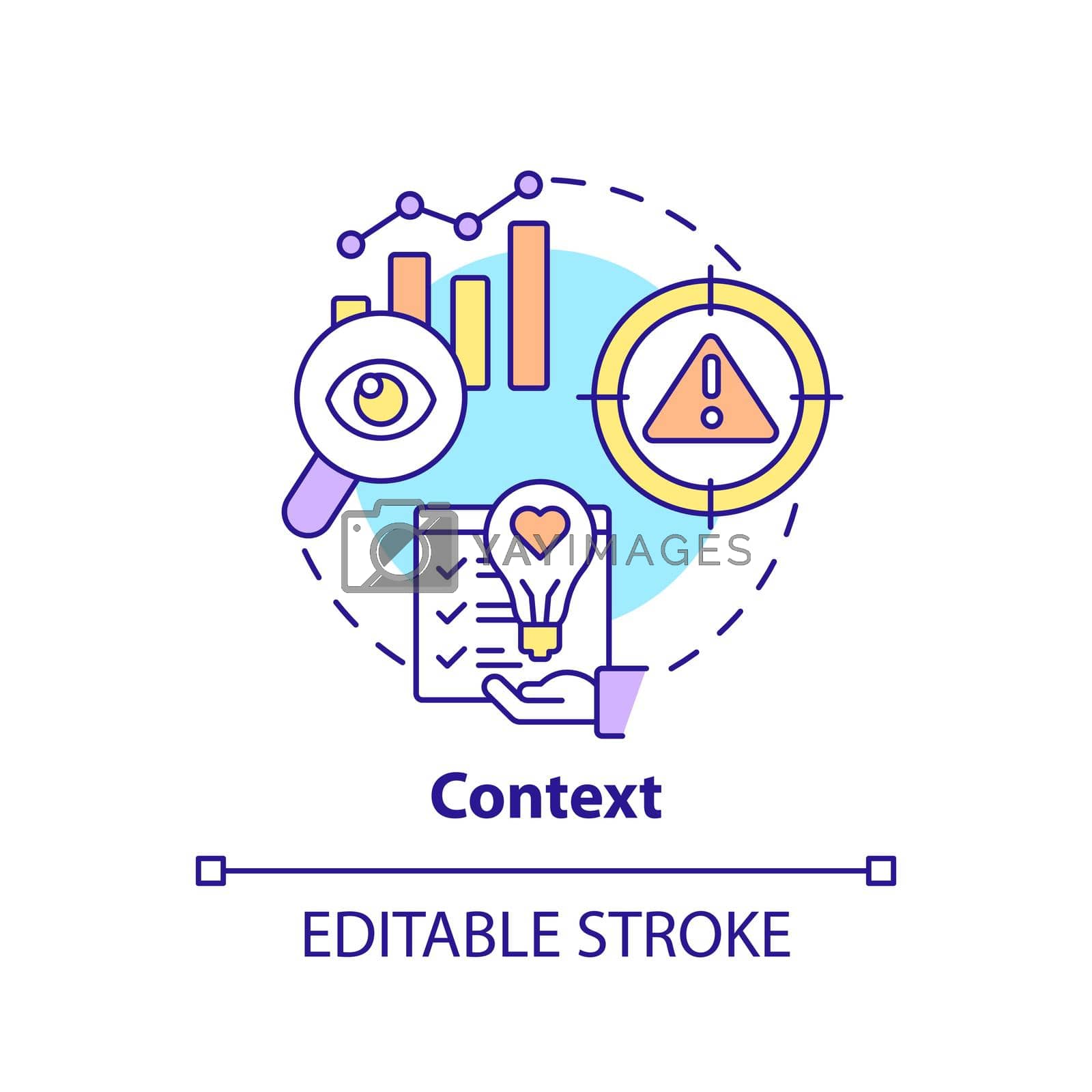 Context concept icon. Innovation management key element abstract idea thin line illustration. Identifying opportunities. Isolated outline drawing. Editable stroke. Arial, Myriad Pro-Bold fonts used