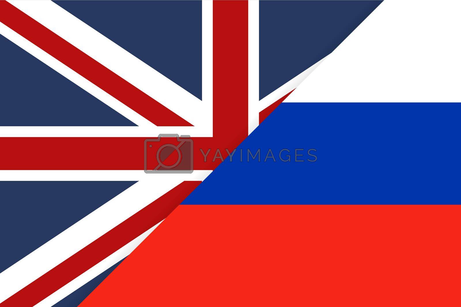 Royalty free image of United Kingdom vs Russia flags by misteremil