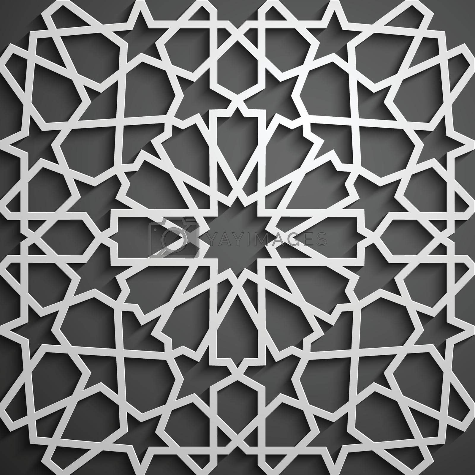 Royalty free image of Islamic ornament vector , persian motiff . 3d ramadan islamic round pattern elements . Geometric circular ornamental arabic symbol vector . by DmytroRazinkov