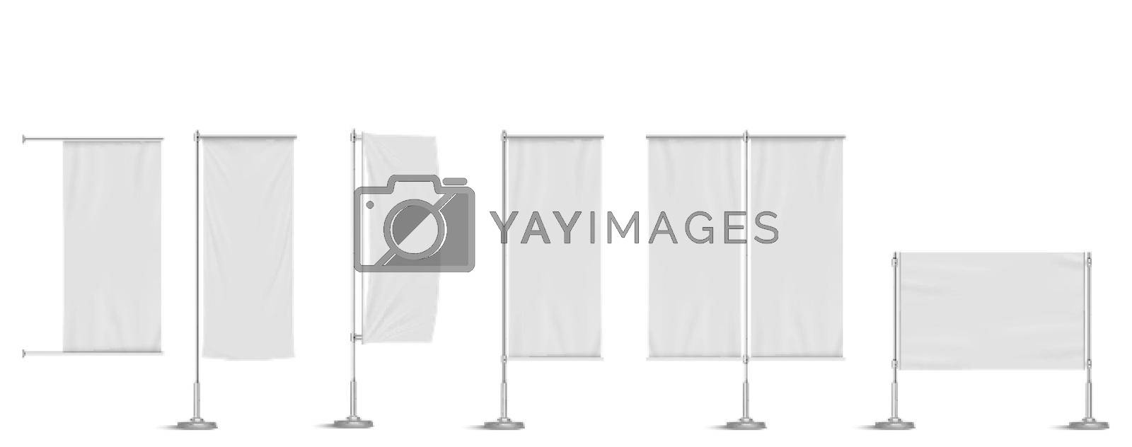 Royalty free image of Street banners, ads textile stands on metal poles by vectorart