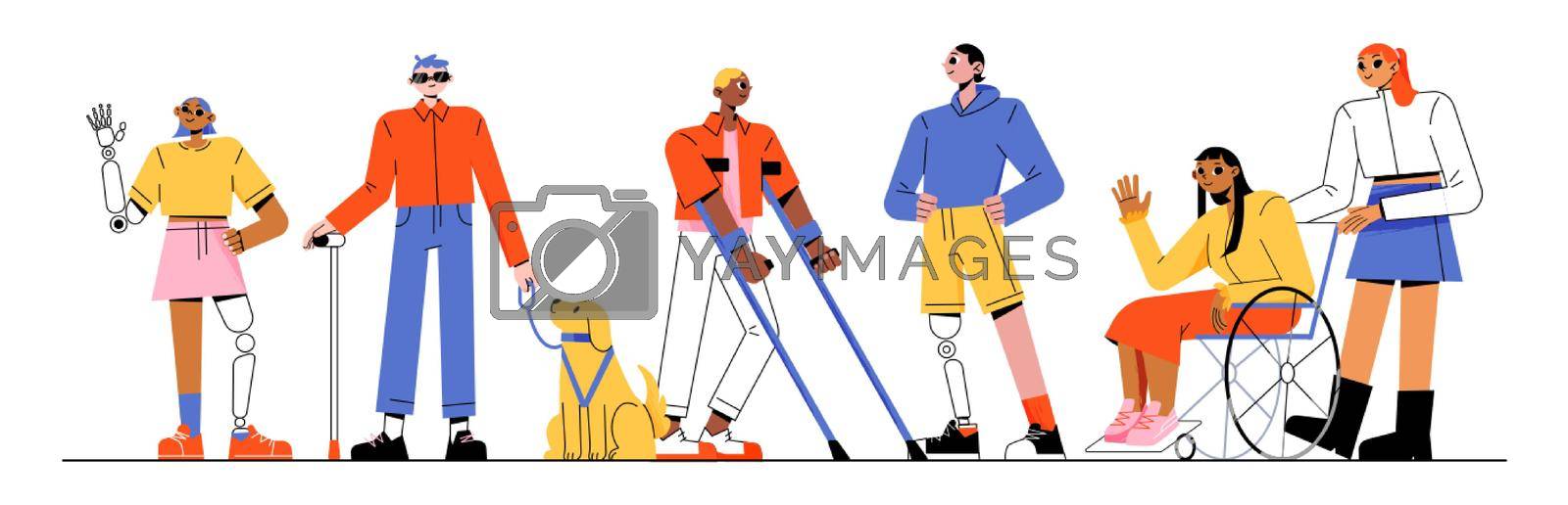 Royalty free image of Diverse handicap people group, disability concept by vectorart
