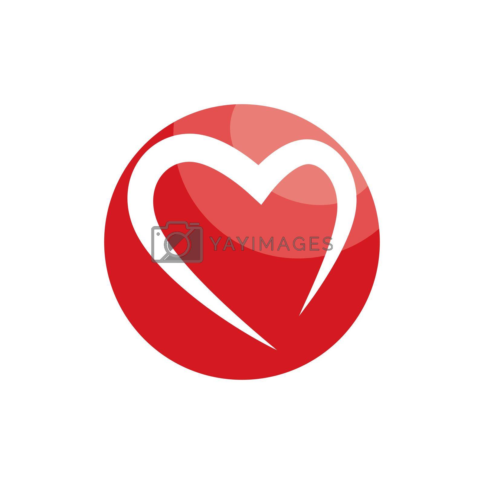 Love and hand logo vector illustration design