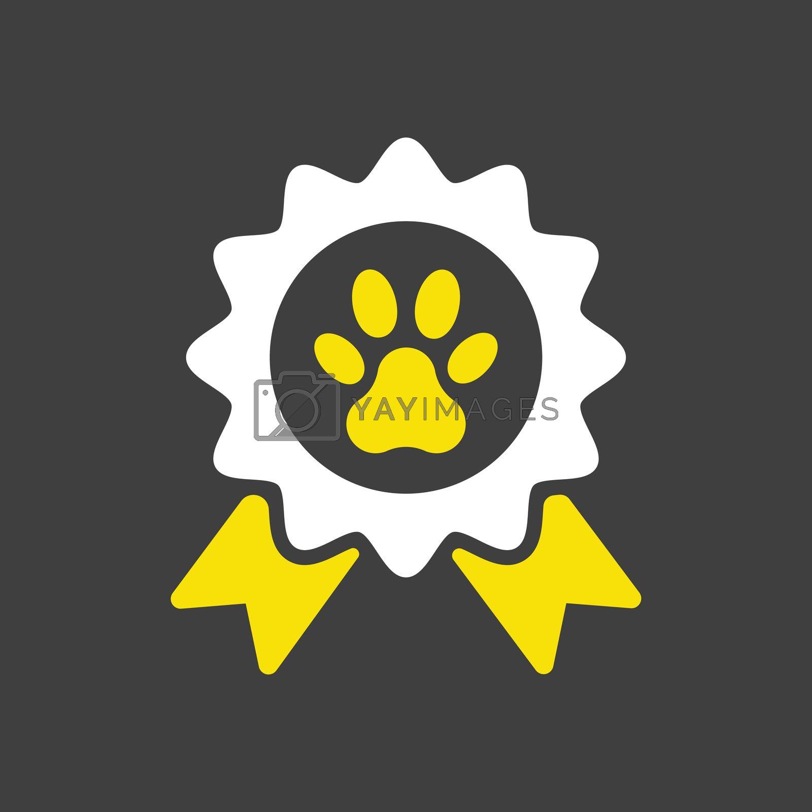 Royalty free image of Pets award rosette vector icon. Pet animal sign by nosik