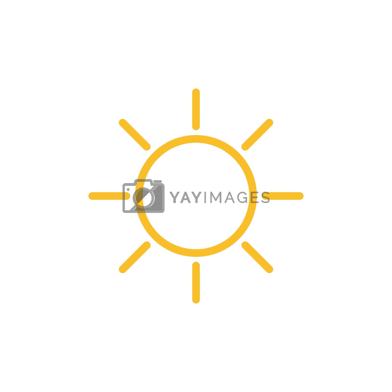 Sun isolated vector icon. Symbol of the good weather. Meteorology sign. Graph symbol for travel, tourism and weather web site and apps design, logo, app, UI
