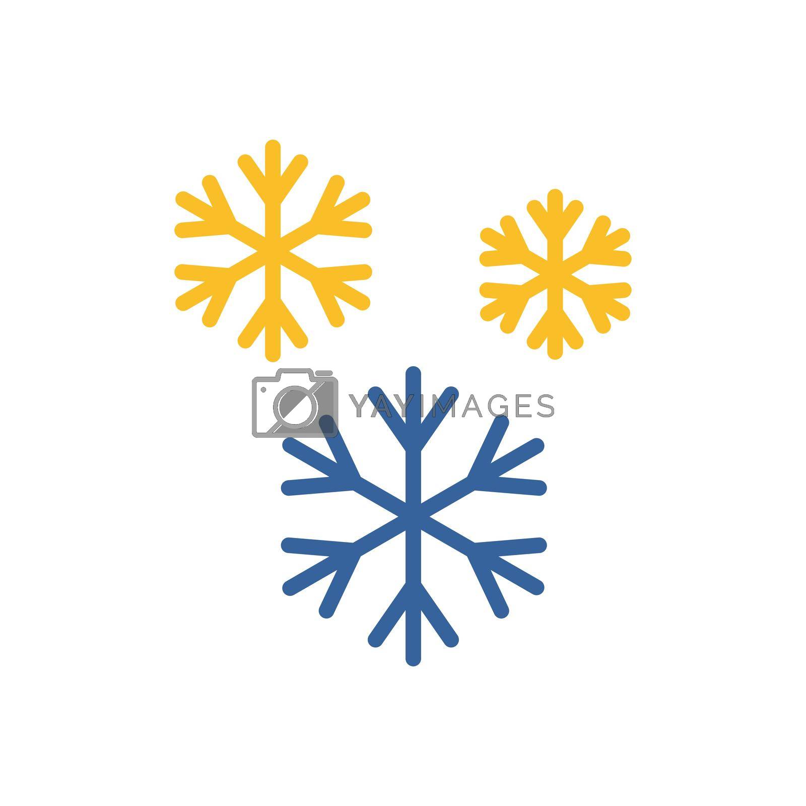Snowflakes isolated vector icon. Meteorology sign. Graph symbol for travel, tourism and weather web site and apps design, logo, app, UI