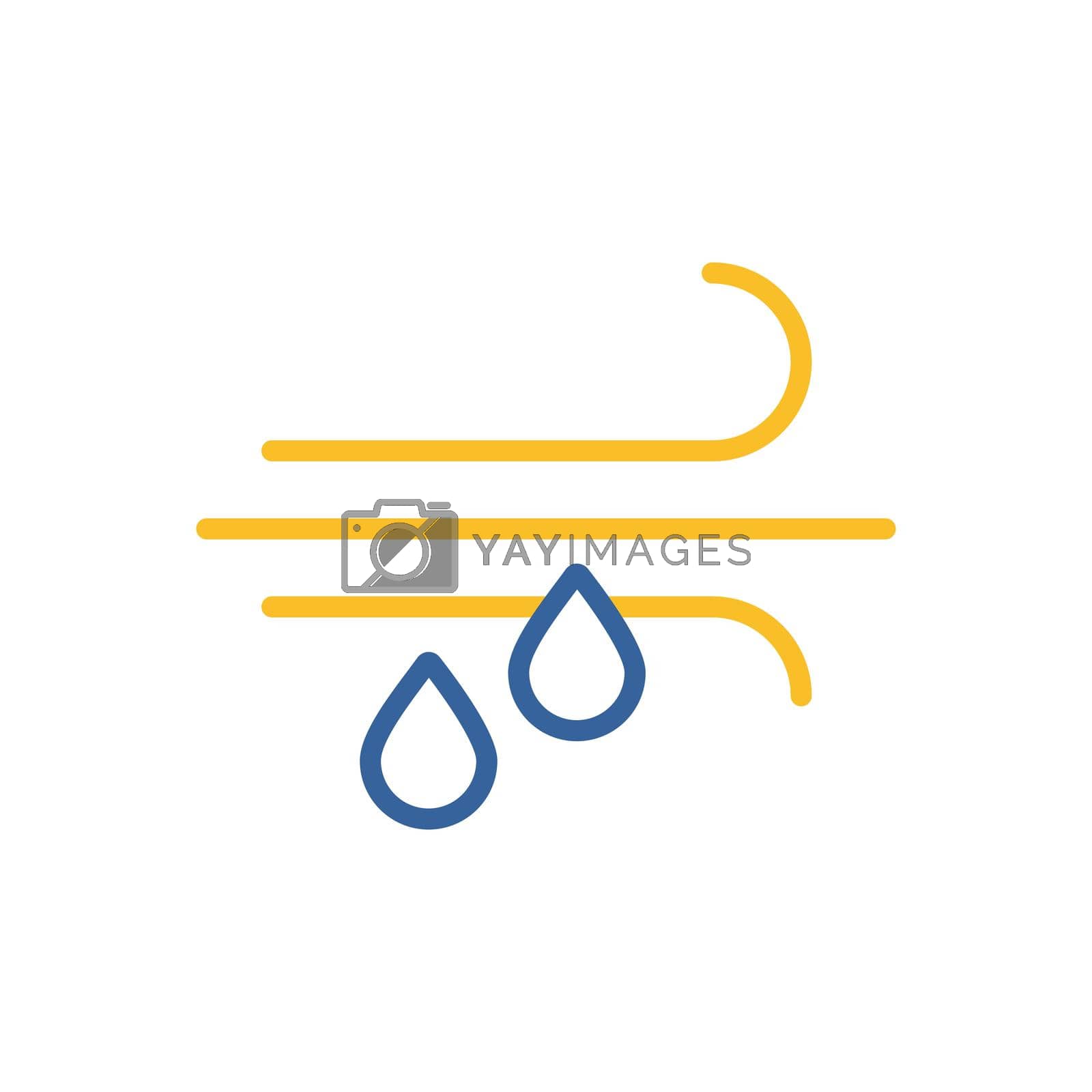 Wind rain isolated vector icon. Meteorology sign. Graph symbol for travel, tourism and weather web site and apps design, logo, app, UI