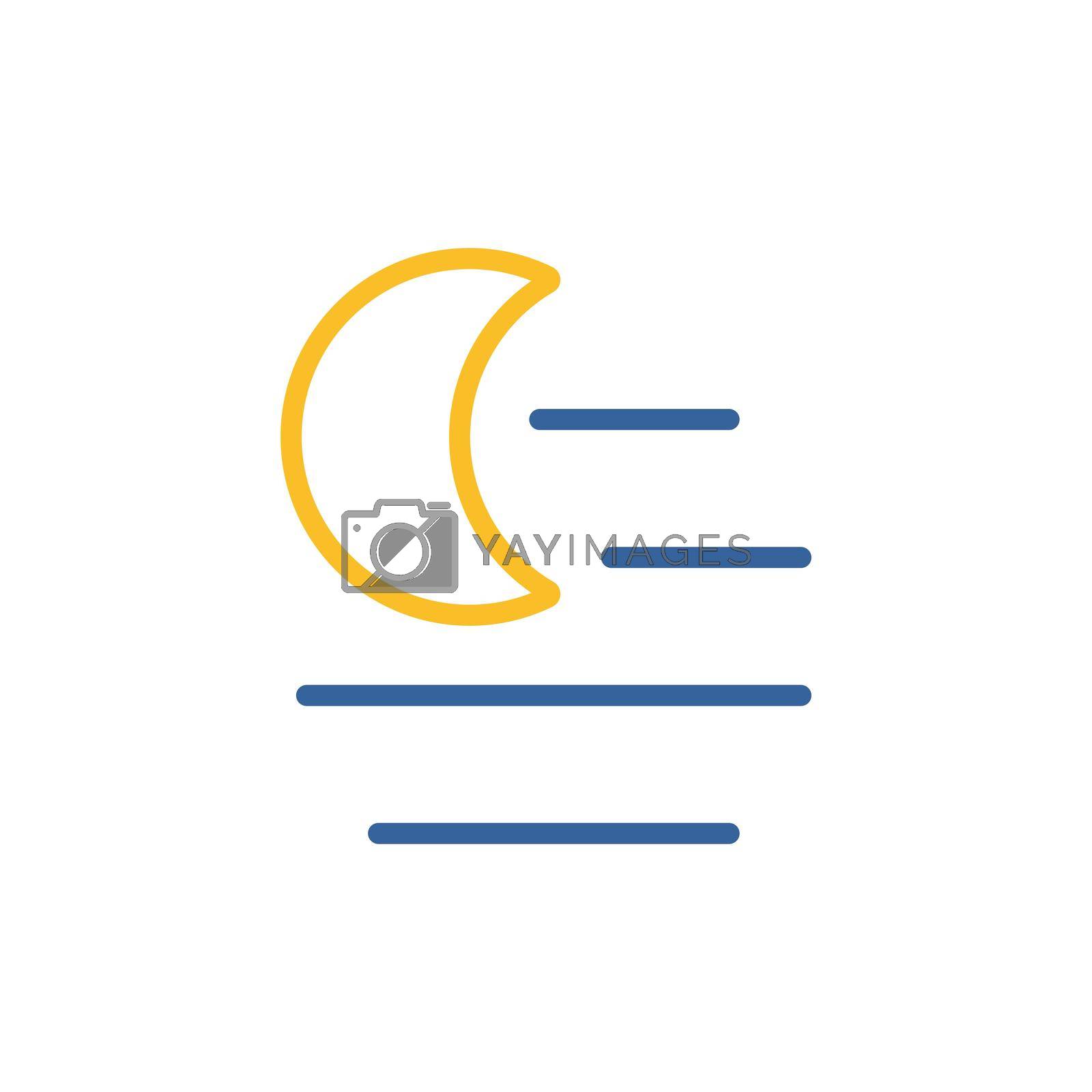 Fog night isolated vector icon. Meteorology sign. Graph symbol for travel, tourism and weather web site and apps design, logo, app, UI