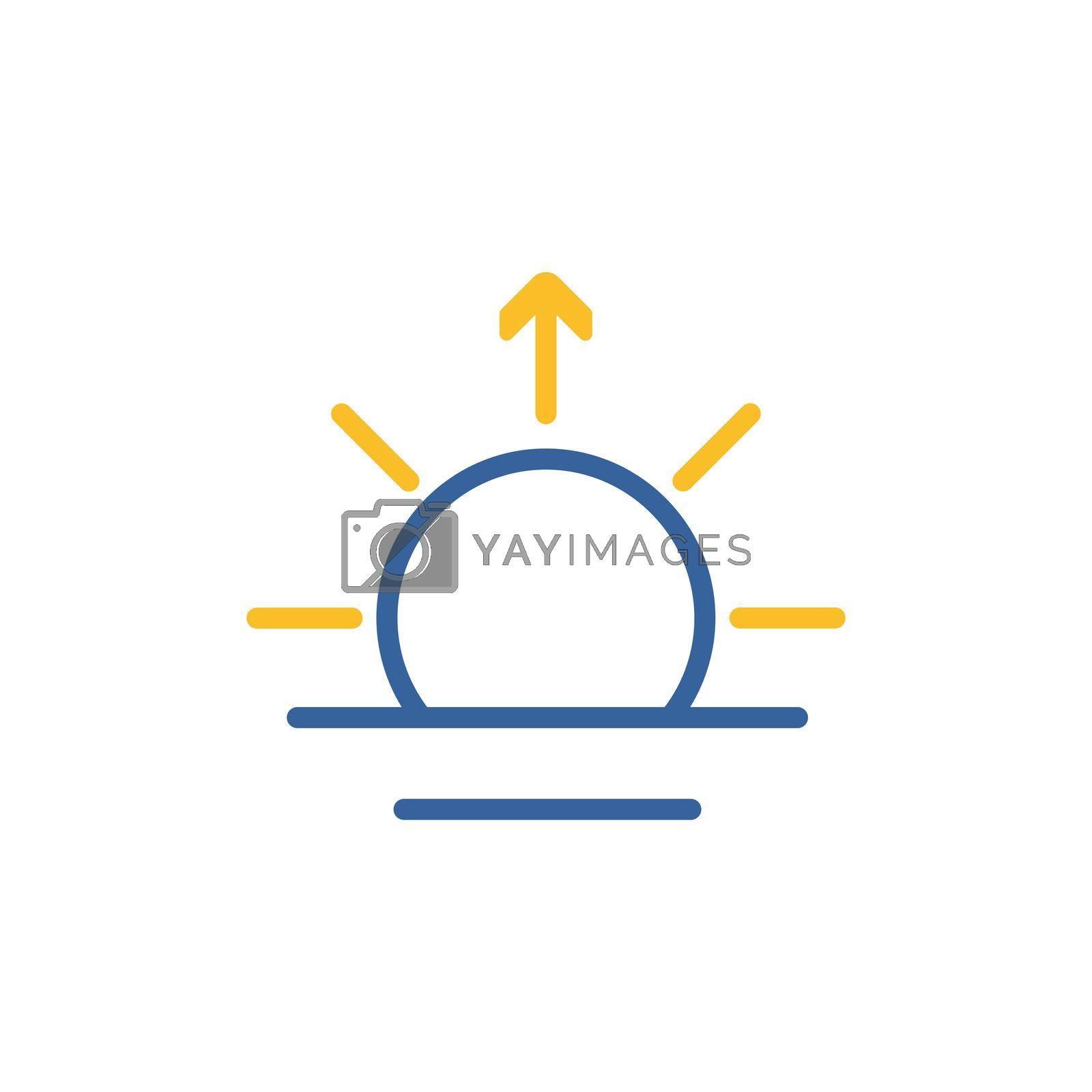 Sunrise isolated vector icon. Meteorology sign. Graph symbol for travel, tourism and weather web site and apps design, logo, app, UI