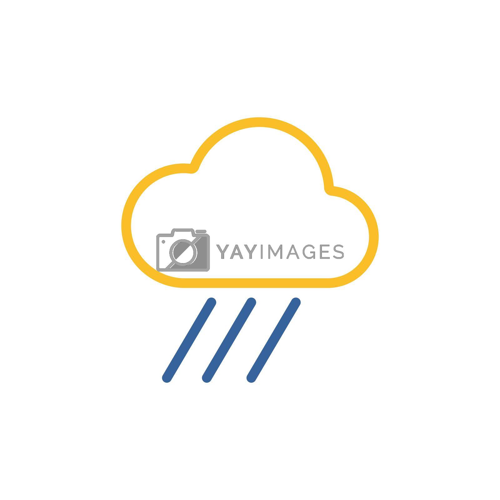 Raincloud vector isolated icon. Meteorology sign. Graph symbol for travel, tourism and weather web site and apps design, logo, app, UI