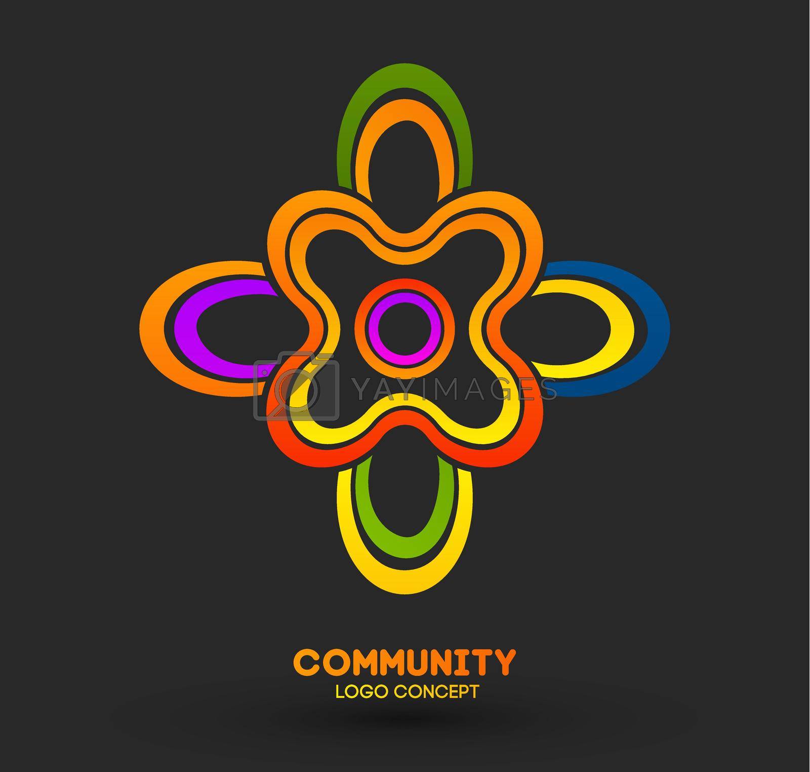 United community logo. Logo design company vector. Abstract modern icon shape idea.